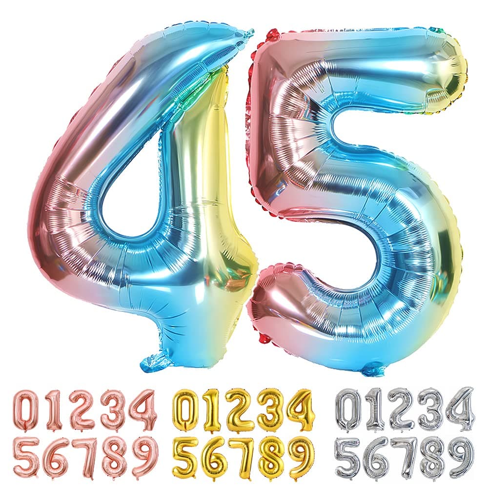 Foil Globo Número 5 Azul 40" (101cm), Inflable Helio o aire, Gigante Numeros 0-9, 10-19, 20-29, 30-100, Grande Globos Decoración para La Boda Aniversario y Cumpleaños Fiestas — view 584