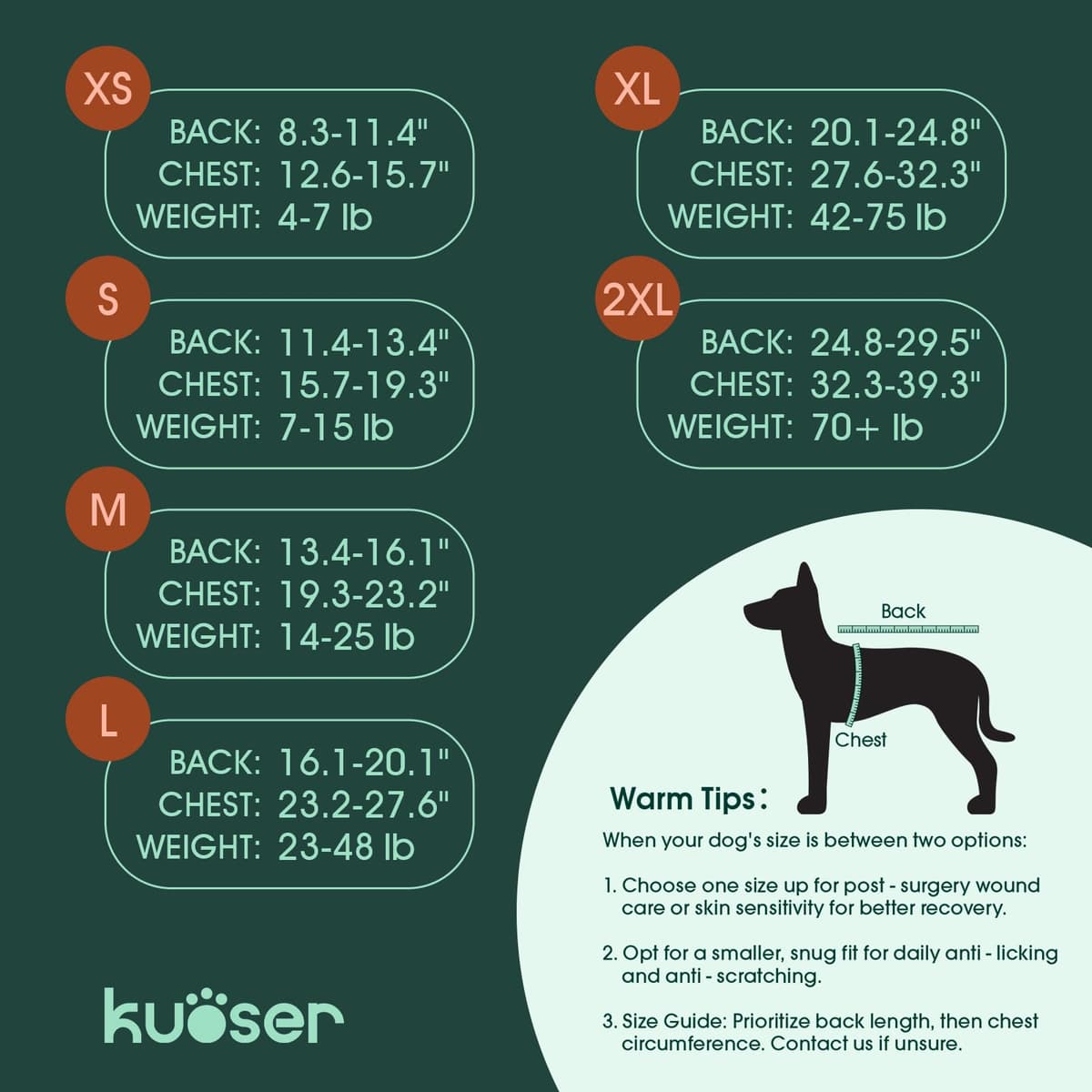 Kuoser Dog Recovery Suit Female, Dog Onesie for Surgery, Female Spay and Male Neuter Onesie for Post-Op Care, Prevent Licking Puppy Onesies — view 2