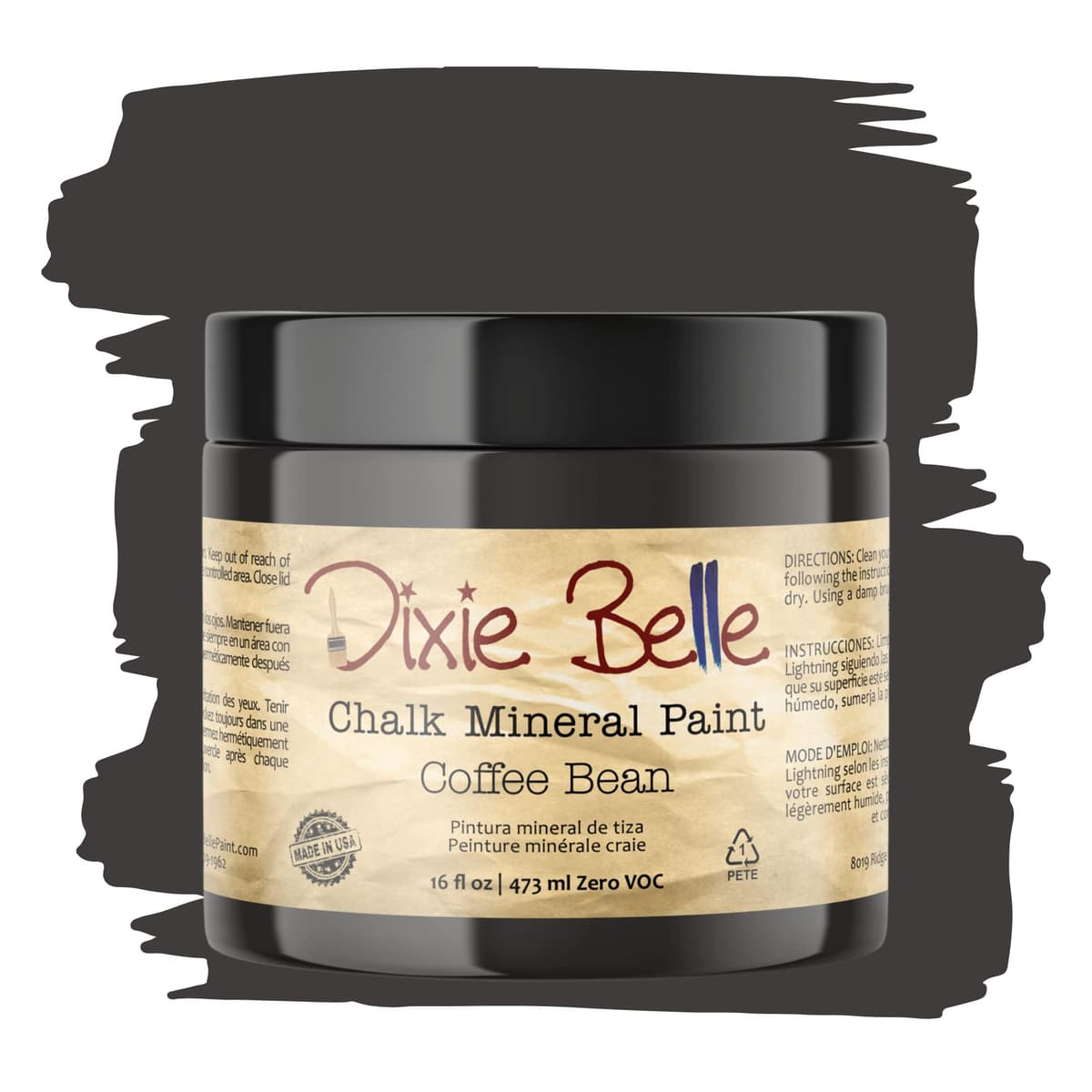 Dixie Belle Paint Company Chalk Finish Furniture Paint - Caviar (32oz) - Matte Black Chic Chalk Mineral DIY Furniture Paint — view 176
