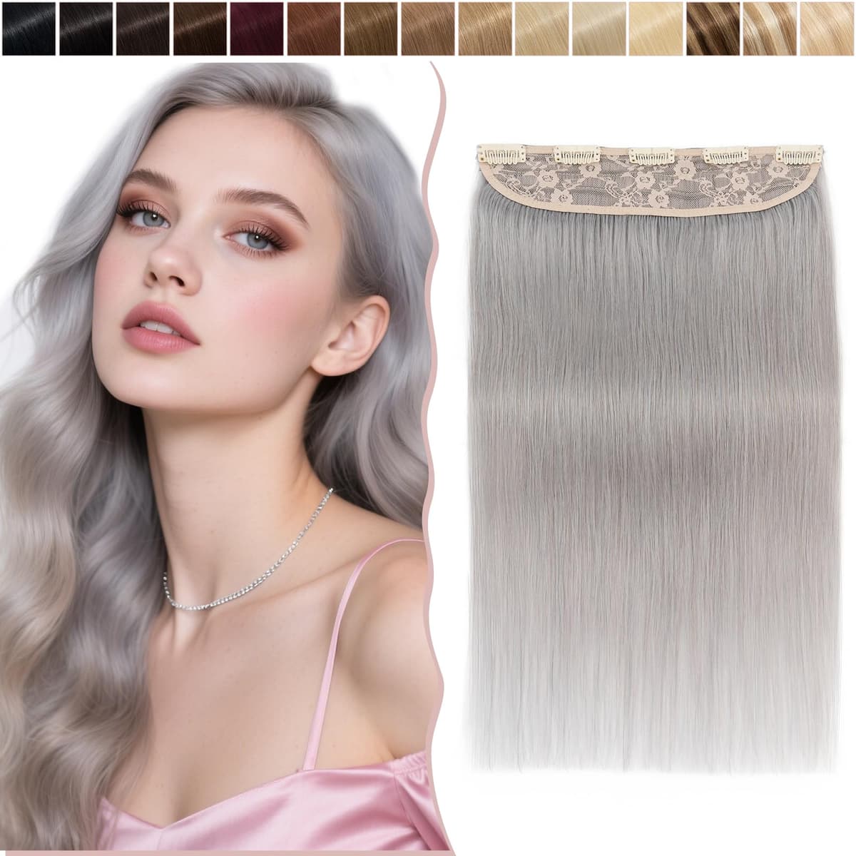 12 inch Clip in Hair Extension Human Hair One Piece 100% Real Remy [#2 Dark Brown] 3/4 Full Head Straight Hair Pieces for Women Invisible Short (40g) — view 22