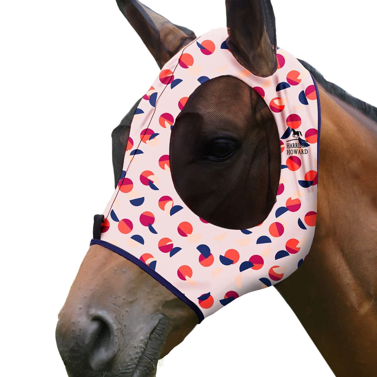 Harrison Howard Máscara elástica para Moscas de Caballo, excelente Comodidad con protección UV, máscara estándar para Caballos, Azul Marino M — view 18