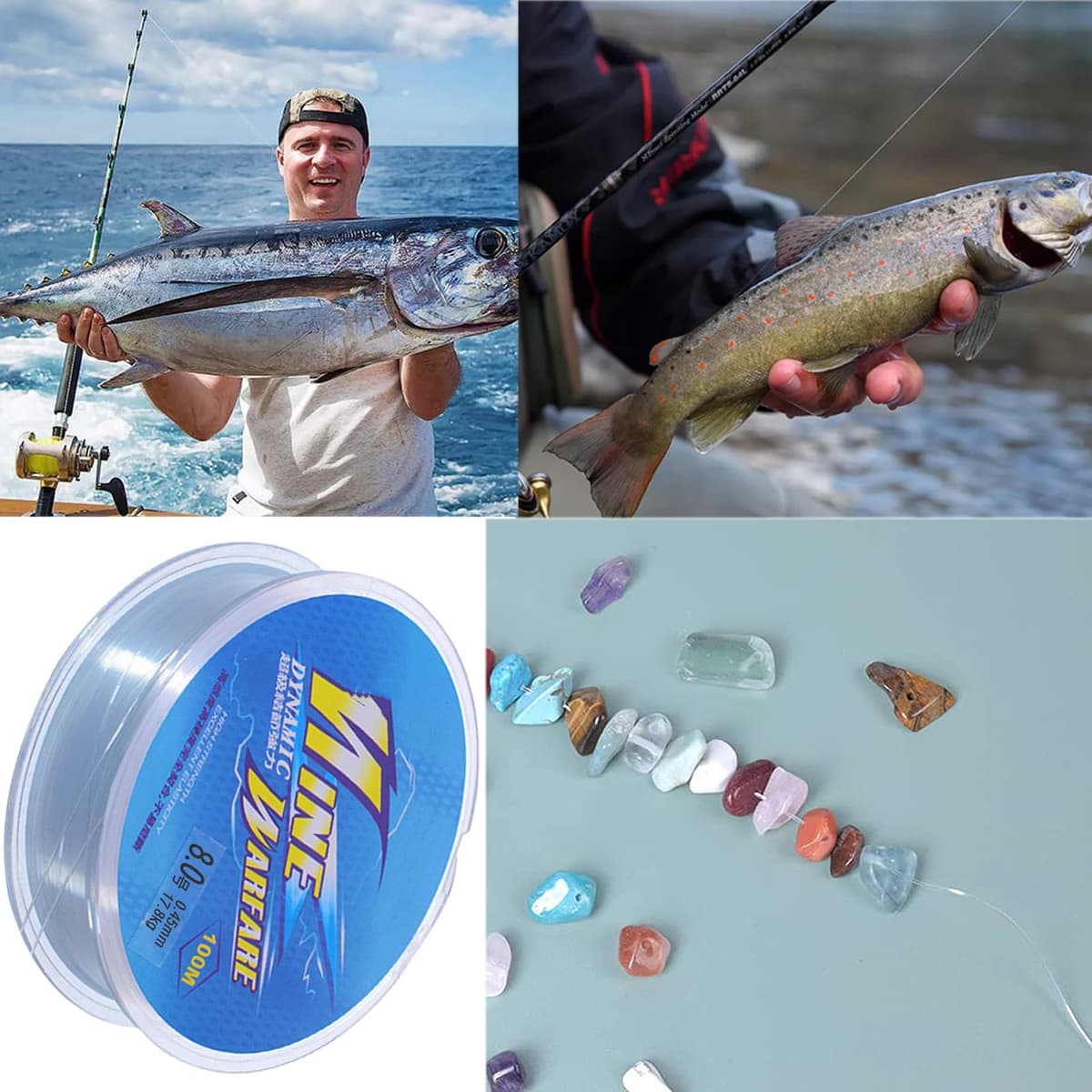 Línea de Pesca de 100 Metros,Línea de Pesca de Nylon,Línea de Pesca de Monofilamento Transparente Línea de Aproximadamente 0,45 mm de Diámetro — view 4
