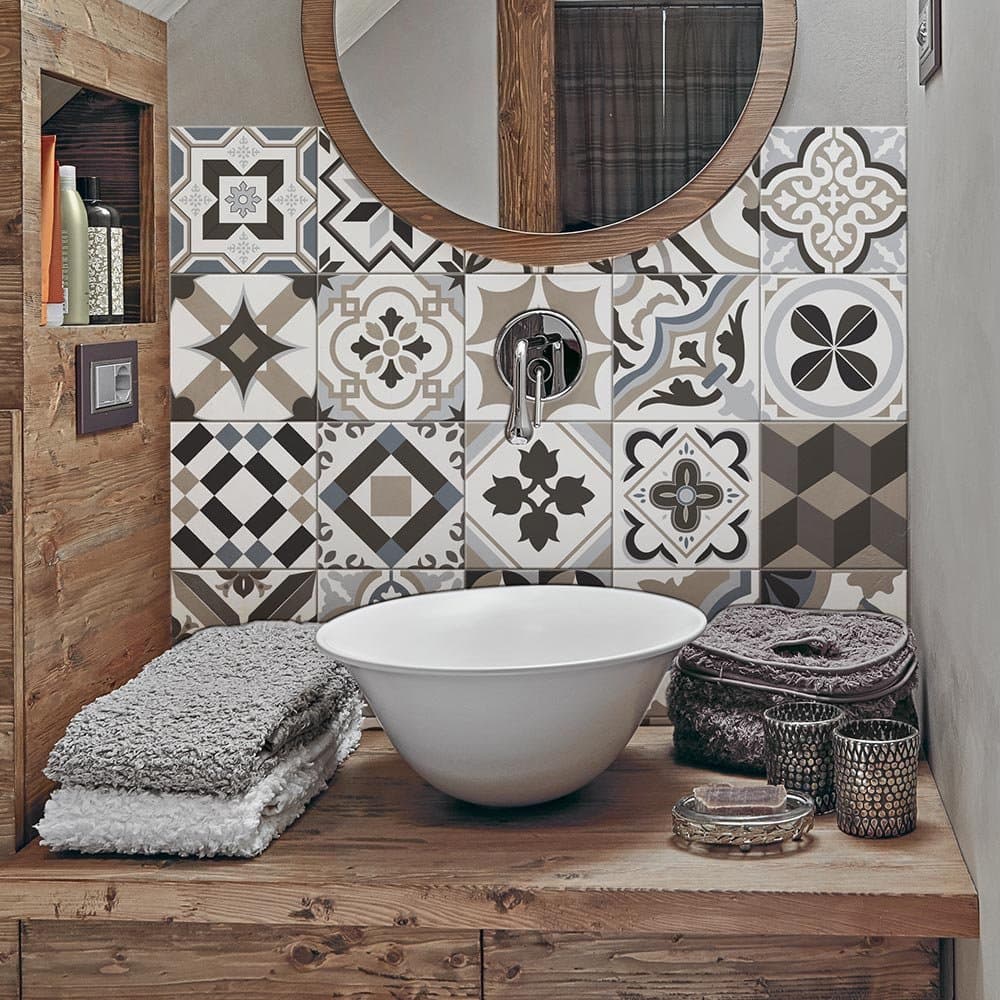 RE-COVERTILES - Pegatinas Azulejos Cocina y Baño Stickers de PVC Impermeables Antiarañazos Decoración de Pared Baldosas Peel and Stick - Modelo 24 Pzas 10x10 cm PS00179 Made in Italy — view 26