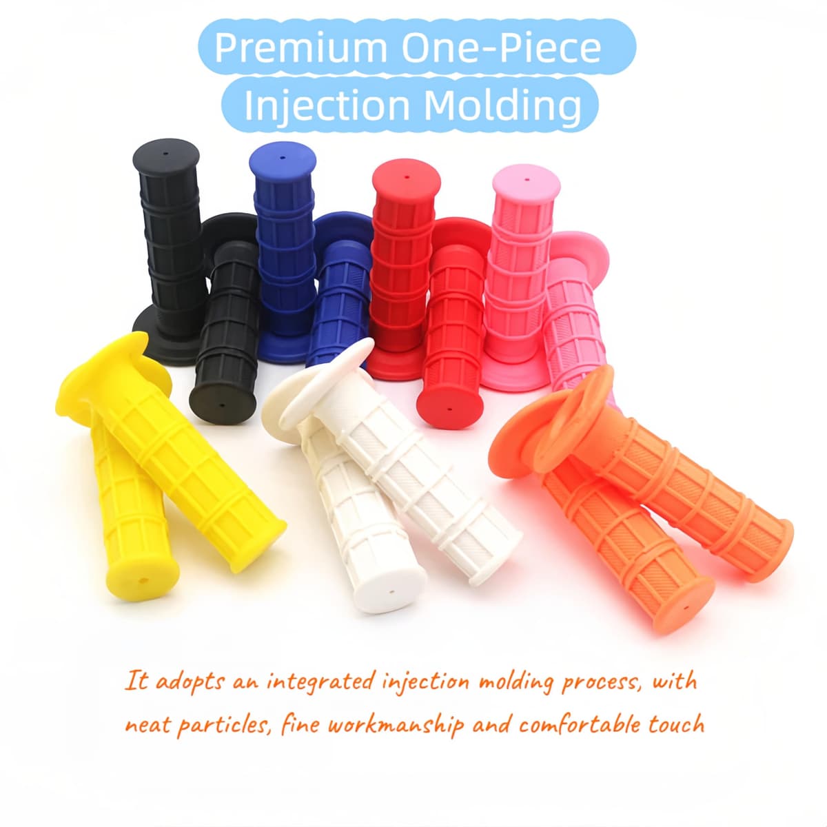 Professional Waffle Grip Motorcycle Handlebar Grips - Anti Vibration, Waterproof, Non Slip - Universal 7/8" Fit for Harley, Yamaha, Honda, Dirt & Street Bike,Vibrant Colors — view 5