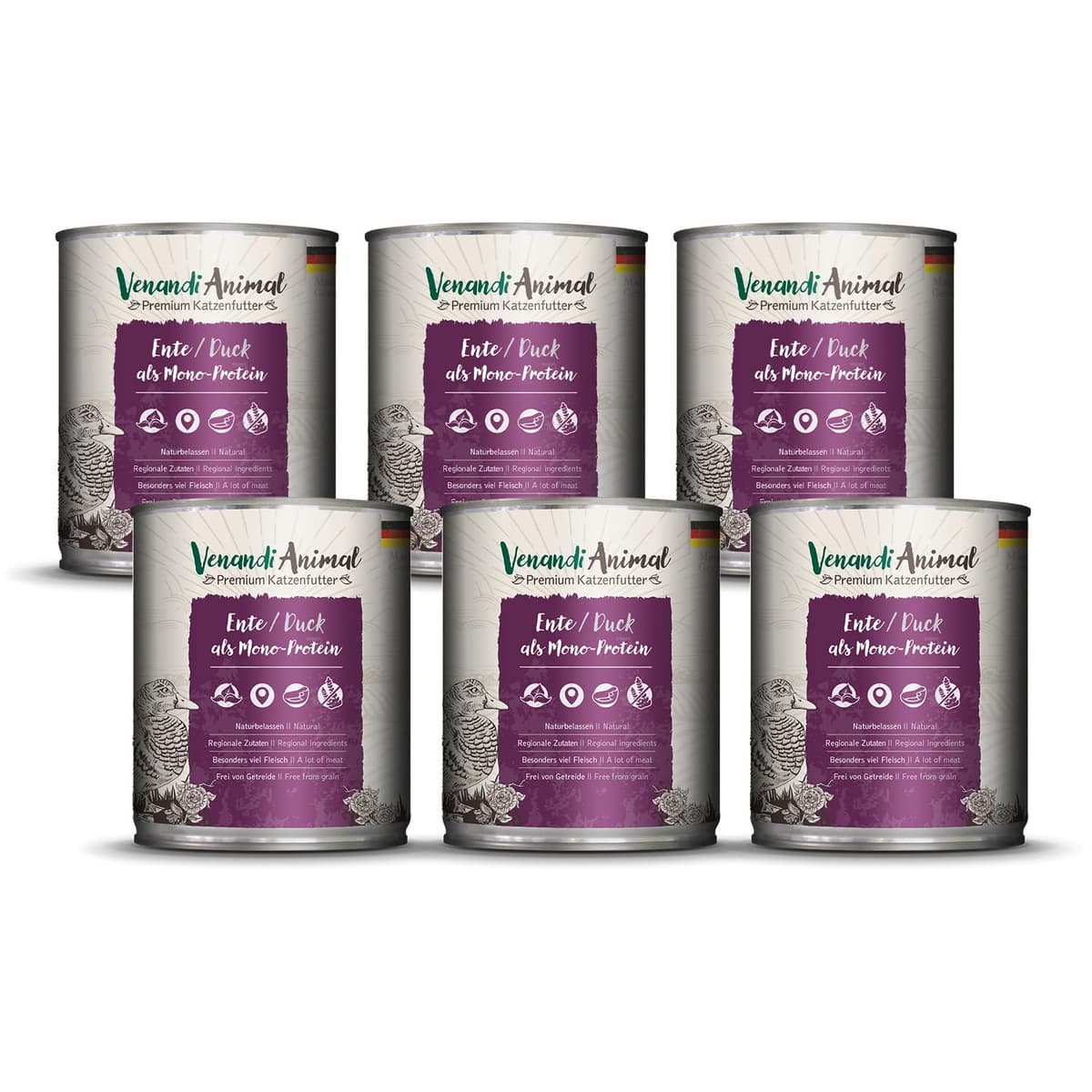 Venandi Animal Premium Cat Food, Horse as Monoprotein, Wet Food, Grain-Free and Natural, Pack of 6 (6 x 200 g) — view 17