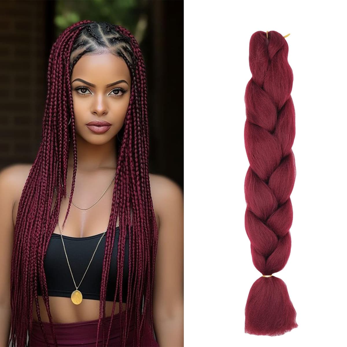 60cm Extensiones de Pelo Trenzas Africanas Castaño Oscuro Extensiones para Trenzas Africanas 1 pcs 100g Kanekalon Pelo para Trenzas Africanas Sintetico Extensiones de Trenzado Cabello Braiding — view 71