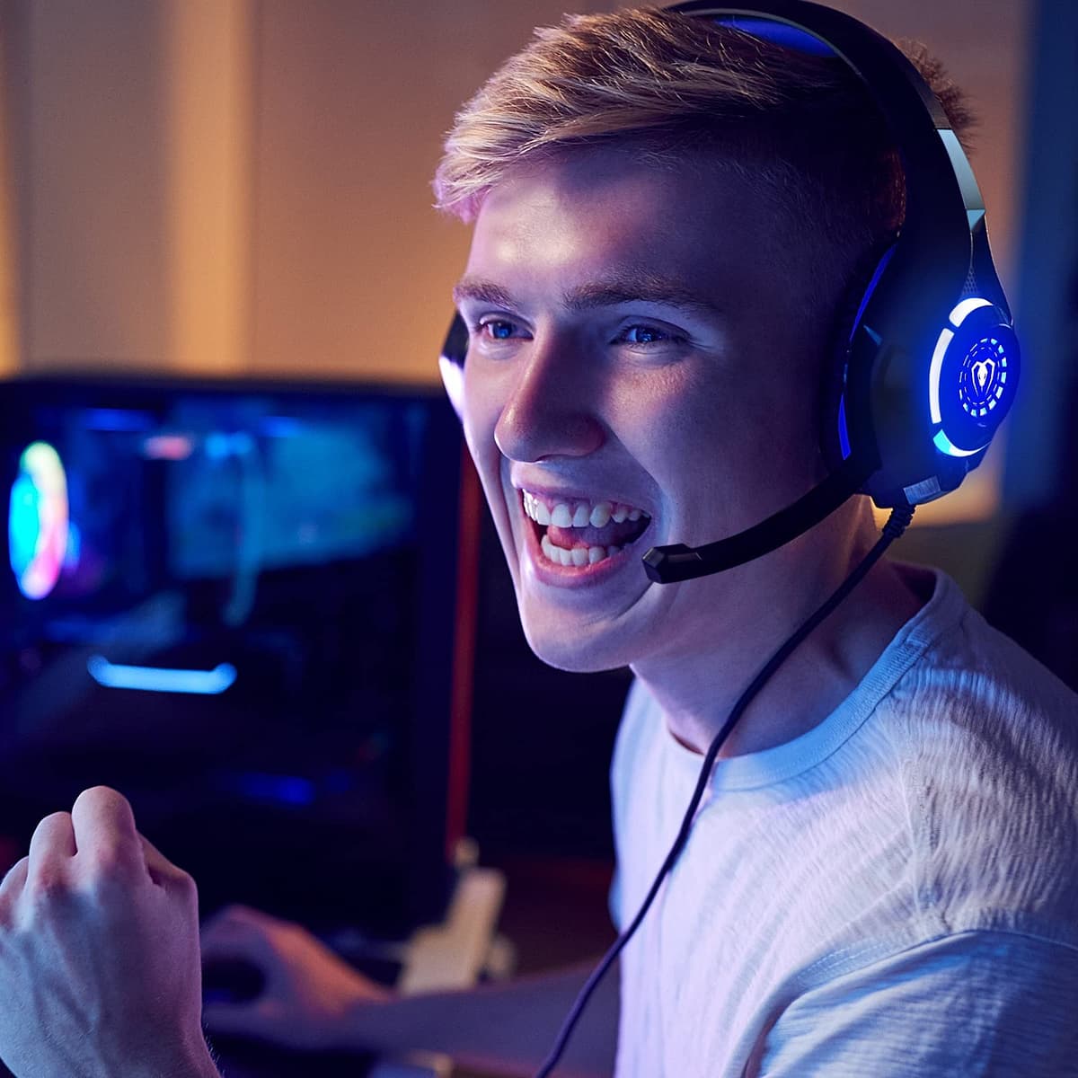 Tatybo Auriculares para Juegos para Ps4 Ps5 XboxOne Switch PC con micrófono con cancelación de Ruido, Sonido estéreo de Graves Profundos — view 2