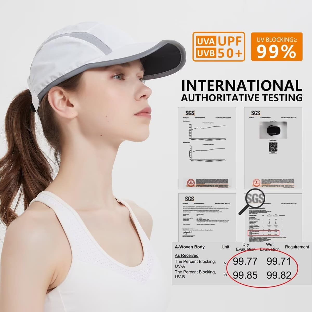 GADIEMKENSD UPF50+ Folding Outdoor Hat Unstructured Reflective Design Breathable Soft Sport Cap for Outdoor Sport — view 2