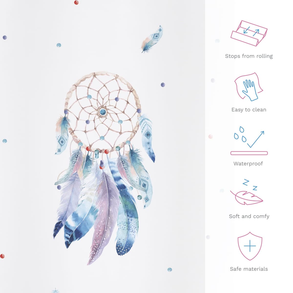 Soft Base Newborn Baby Changing Unit Mat with Raised Edges 50x70 cm (Dreamcatcher) — view 2