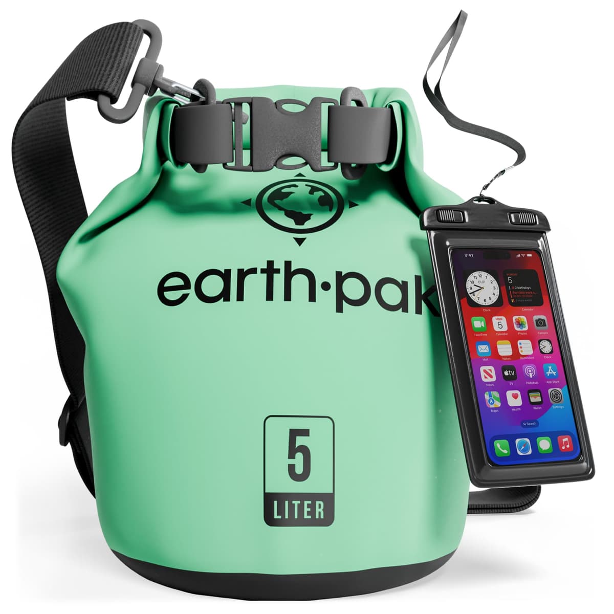 Earth Pak Waterproof Dry Bag - Roll Top Waterproof Backpack Sack Keeps Gear Dry for Kayak with Waterproof Phone Case — view 32