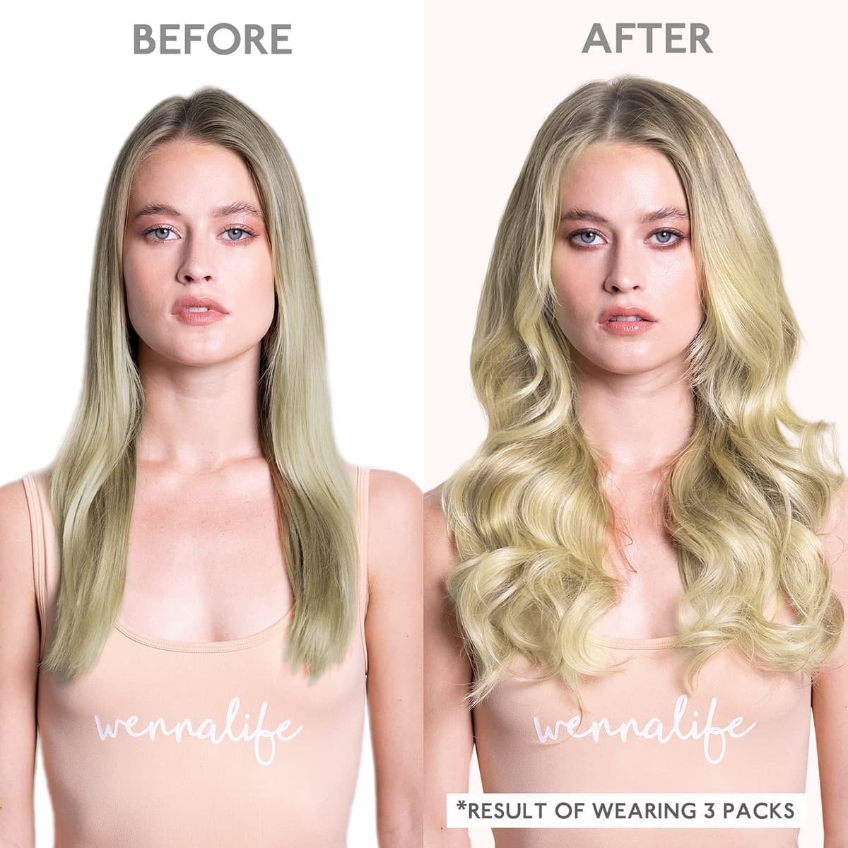 WENNALIFE Extensiones Adhesivas Pelo Natural, 50cm, 50g, 20 Piezas, Aschblond bis Goldblond und Platinblond, Extensiones Pelo Remy Cabello Humano — view 5