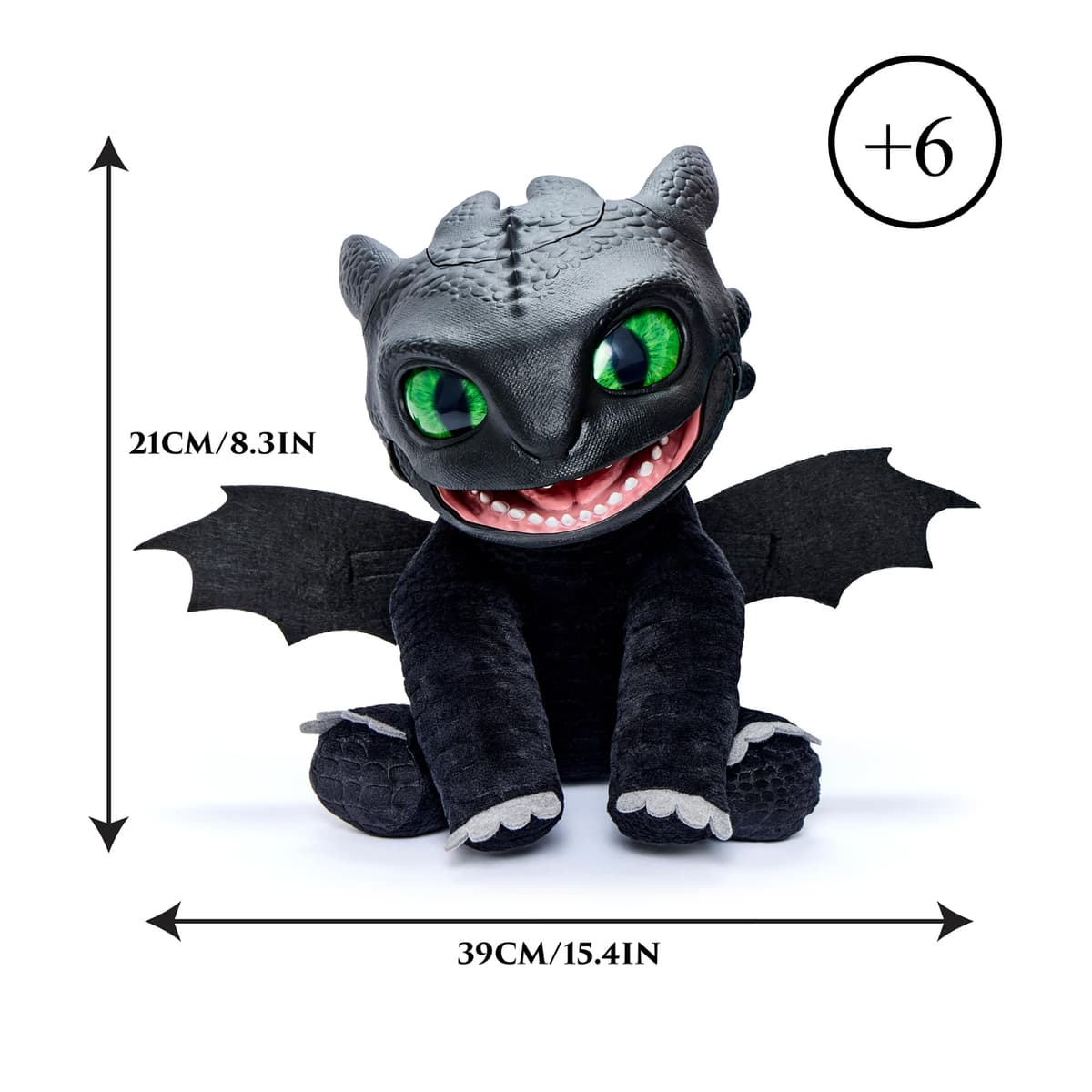 Puppetronic Real FX Toothless - Peluche de Destentao de Cómo Entrenar a tu Dragón, Marioneta Electrónica de 30 cm, +50 Reacciones y Sonidos, Efectos de Humo y Fuego, 6+ años, Famosa (RE000000) — view 2
