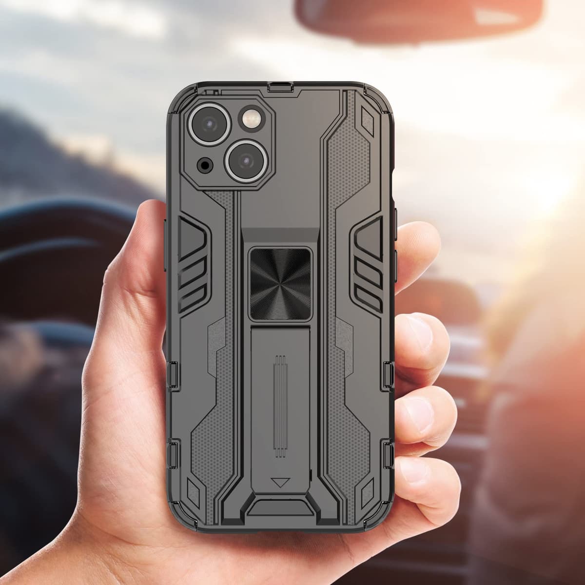 Funda para CMF Phone 2 Pro, Carcasa Antigolpes con Soporte anular metálico, Case Protectora de Grado Militar, Negro — view 1713