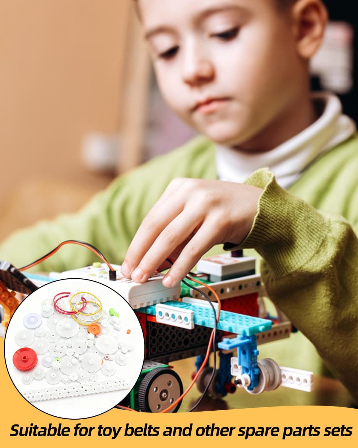Juego de Engranaje de Plástico,Juego de poleas de Correa Dentada, Engranaje de Motor Juego de Ruedas Modelo de Automóvil para Robot Coche Motor de Juguete DIY, 75 Tipos — view 5