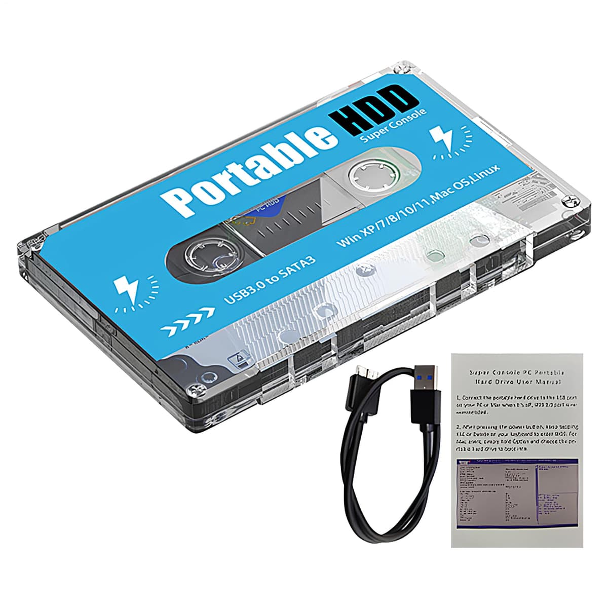 Pocket Super Console, Plug and Play Video Game Console, Built-in 60,000+ Games, 70 Classic Emulators, 4K High Definition Output, Compatible with TV/Computer/Laptop, Uni, 1 Pack