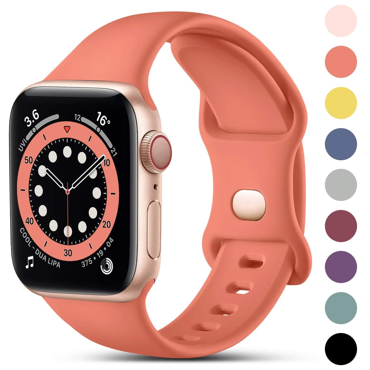 CeMiKa Compatible with Apple Watch Strap 41mm 40mm 38mm 42mm, Silicone Sport Band Replacement Straps Compatible with Apple Watch Series 11 10 9 8 7 6 5 4 3 2 1 SE SE3/iwatch Strap, Black — view 17