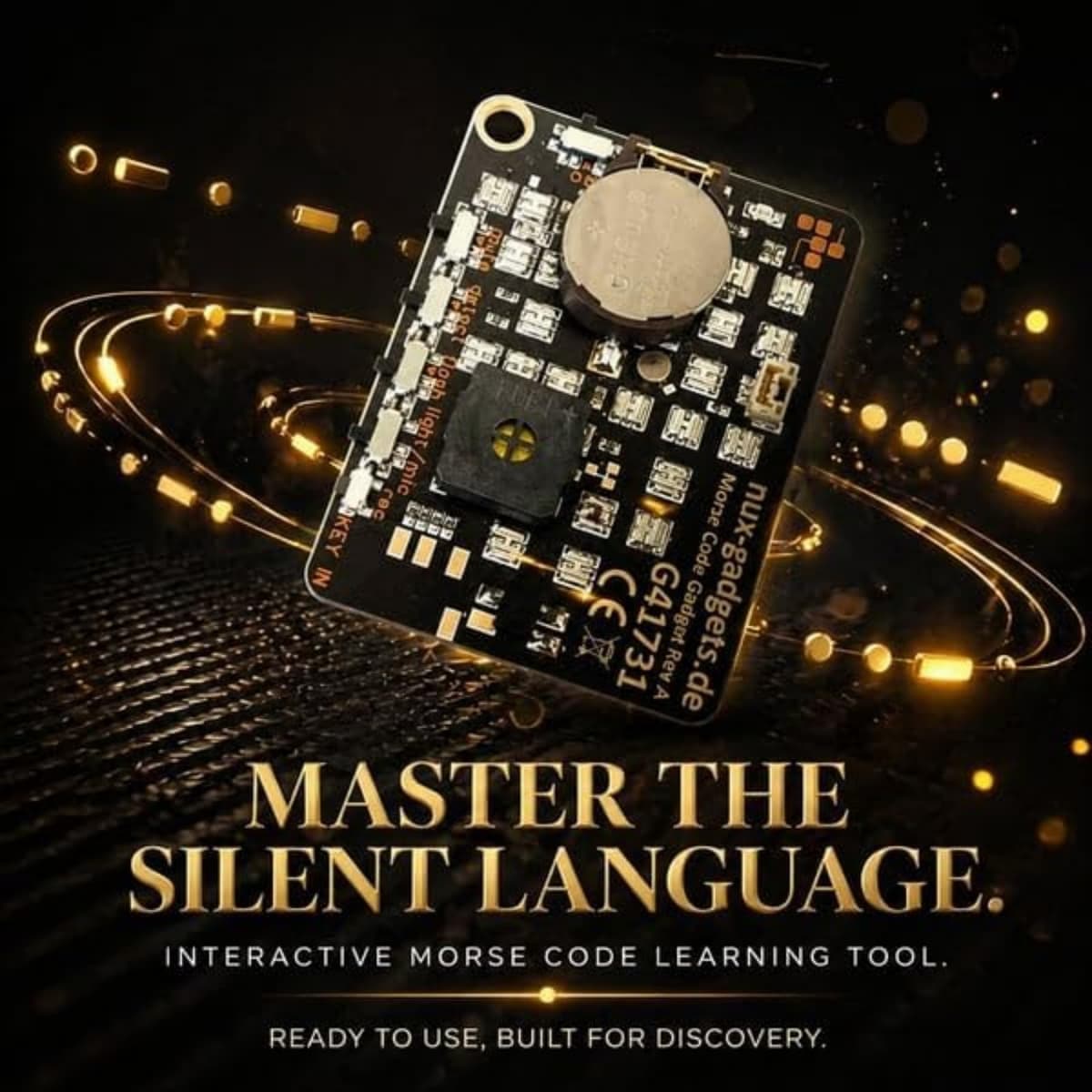Morse Code Trainer Card Pro, Professional PCB Style with Interactive LEDs & Signal Buttons for Adult Morse Code Learning, Telegraph Practice & Encryption Training for Electronics Lovers (1Pc) — view 2