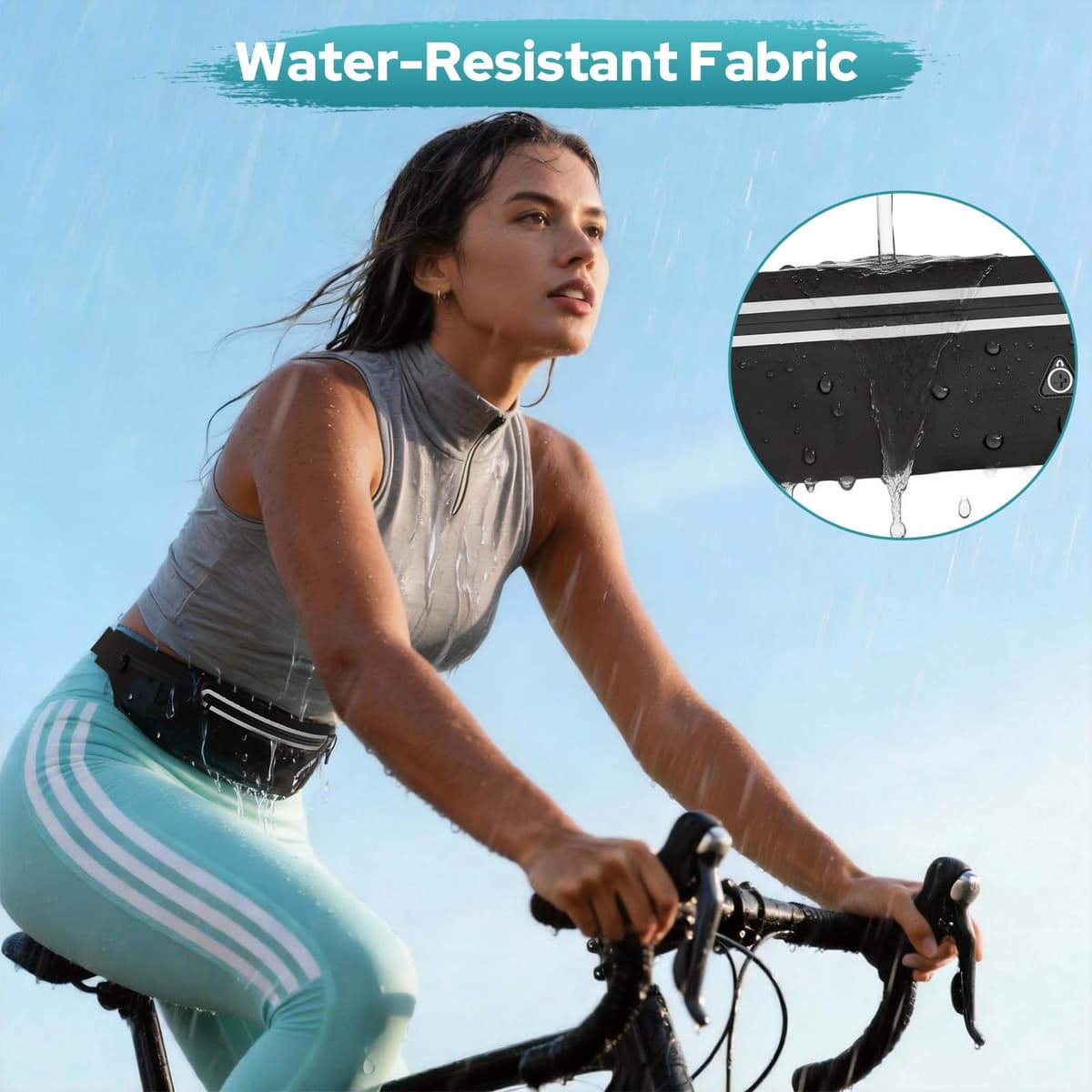 Alyvisun Riñonera Running para Mujeres y Hombres, Riñonera para Correr Resistente al Agua (Compatible con iPhone 17/16/15/14/13 Pro MAX), Gran Capacidad, Ideal para Correr, Senderismo y Deportes — view 4