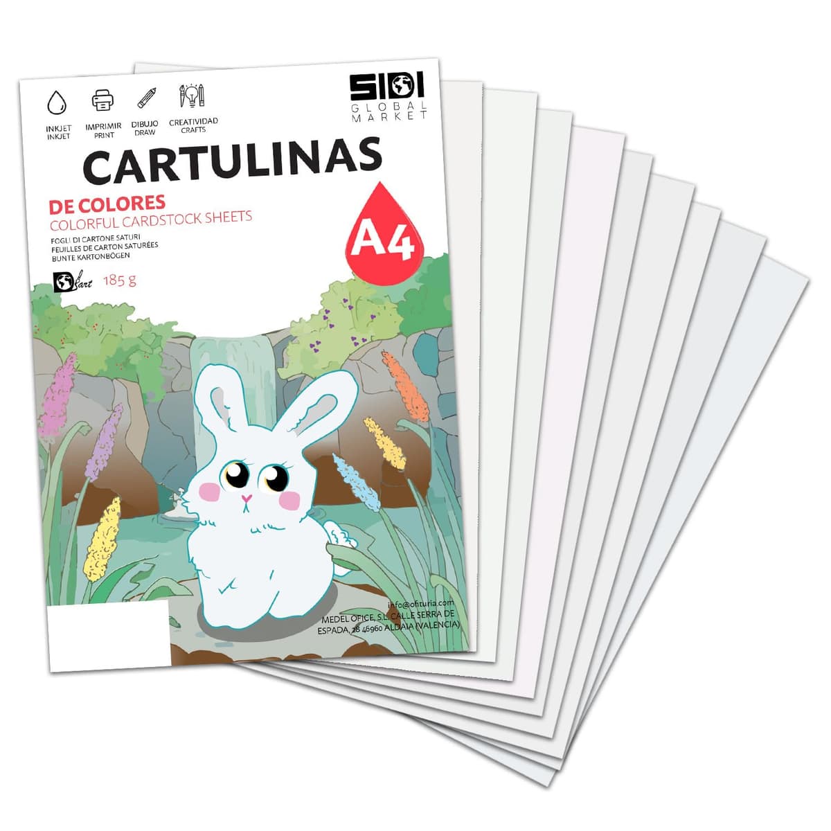 Cartulina A4 Azul Metalizada 230 g Cartulina Brillo Reflectante para Manualidades, Scrapbooking, Impresora Inkjet y Láser, Papel Cartulina Premium Metalizado – SIDI (azul metalizado, 25h) — view 14