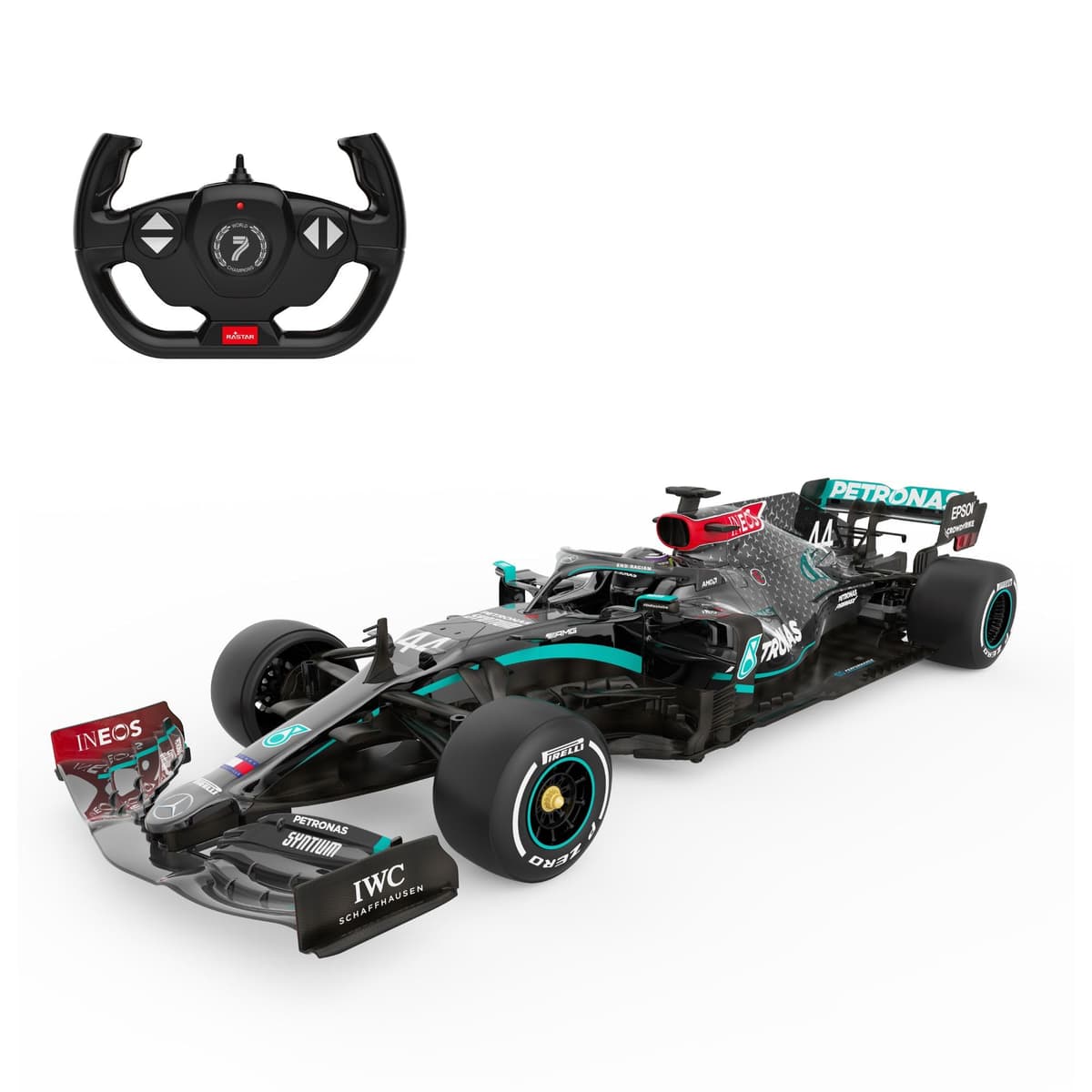 Mercedes F1 Coche teledirigido AMG F1 W11 EQ (Escala 1:18) Coche teledirigido de 2,4 GHz con Licencia Oficial Benz de Carreras Modelo de Juguete Pilotos - Lewis Hamilton + George Russell Conducen — view 3