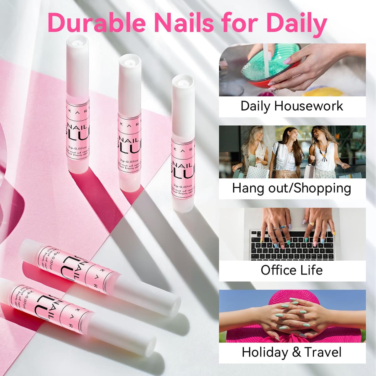 Makartt Nail Glue Extra Strong for Nail Tips, 5s Dries Quickly, 10Pcs Press on Nail Glues for Acrylic Nails and Broken Nails, Professional Super False Nail Glue Long Lasting, No Nail Lamp Needed — view 9