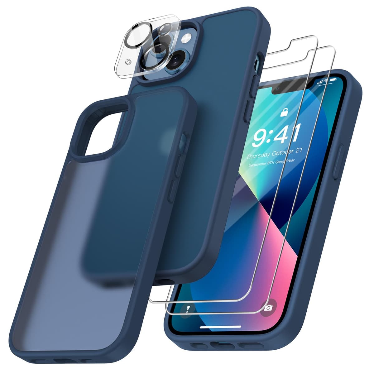 FLLAO 4 en 1 Funda para iPhone 15 con 2 Protector Pantalla y 1 Protector Lente Cámara, [Almohadilla de Aire integrada] Antigolpes Antiarañazos Carcasa 6,1 Pulgadas, Transparente — view 114