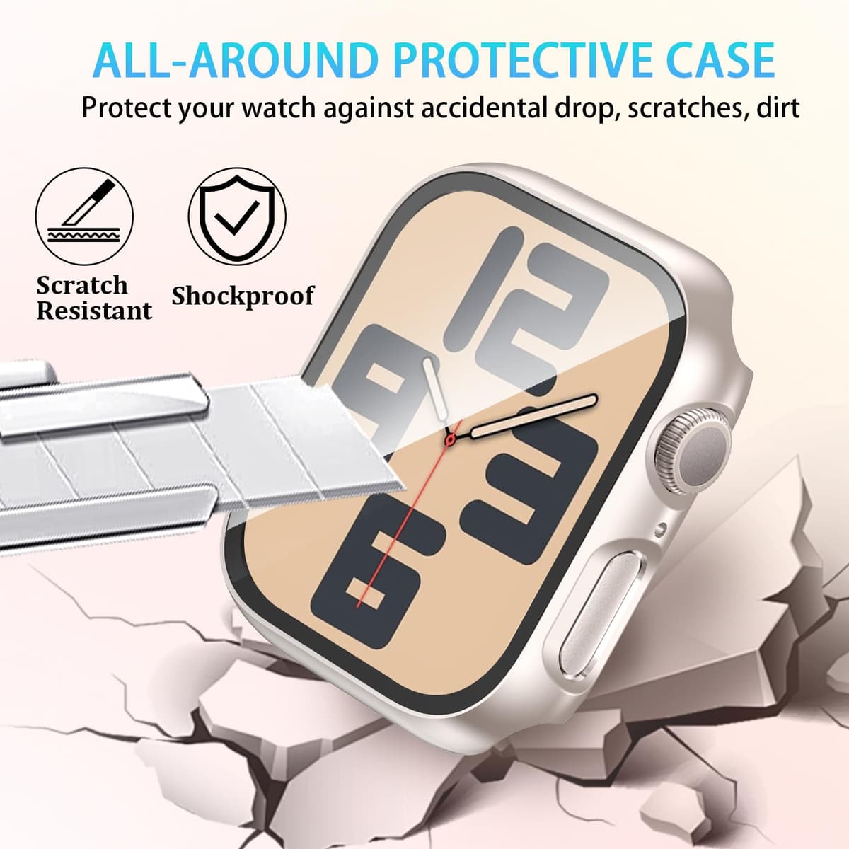 [2 Pack] Case Screen Protector Compatible with Apple Watch SE 3/2nd Gen/SE Series 6/5/4 40mm, Ultra-thin Full Coverage Protective Cover for iWatch 40 mm — view 2