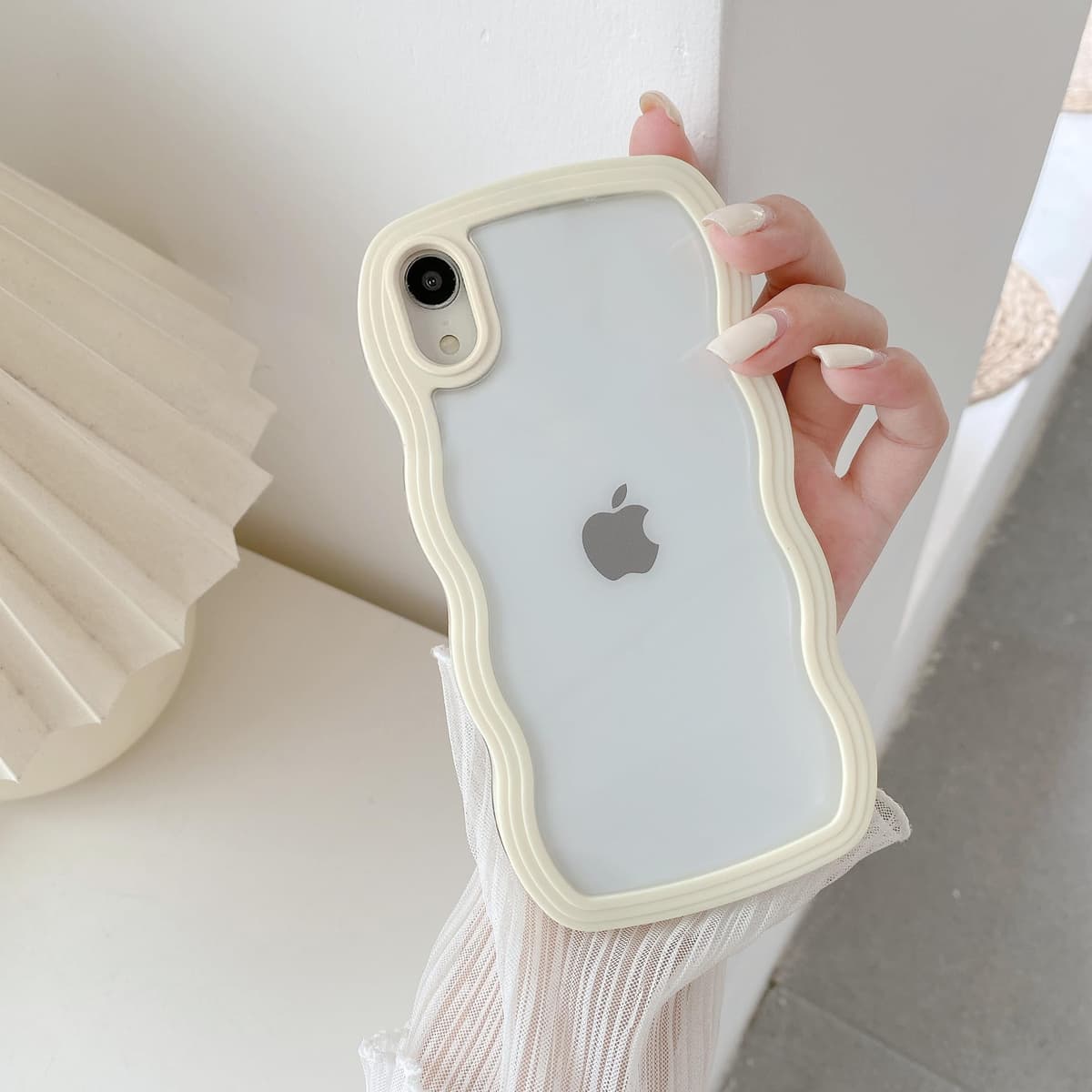 QLTYPRI Compatible with iPhone 11 Case, Cute Curly Wave Frame Clear Case for Girls Women, Transparent Soft Silicone TPU Bumper Shockproof Protective Phone Cover for iPhone 11 - Purple — view 62