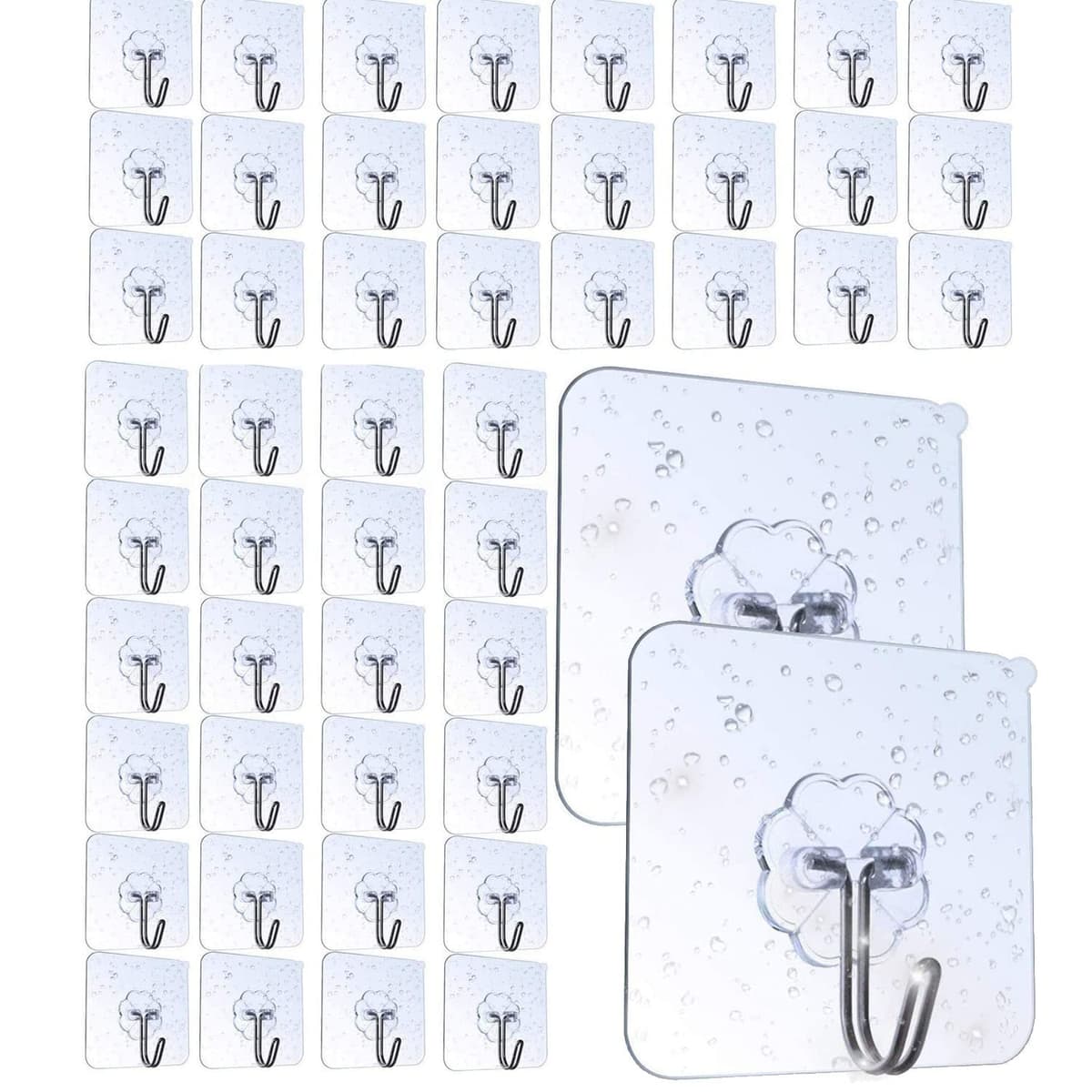 AOMEES Adhesive Hooks Heavy Duty Wall Hooks 8kg (Max) Self Adhesive Hook 12pcs — view 8