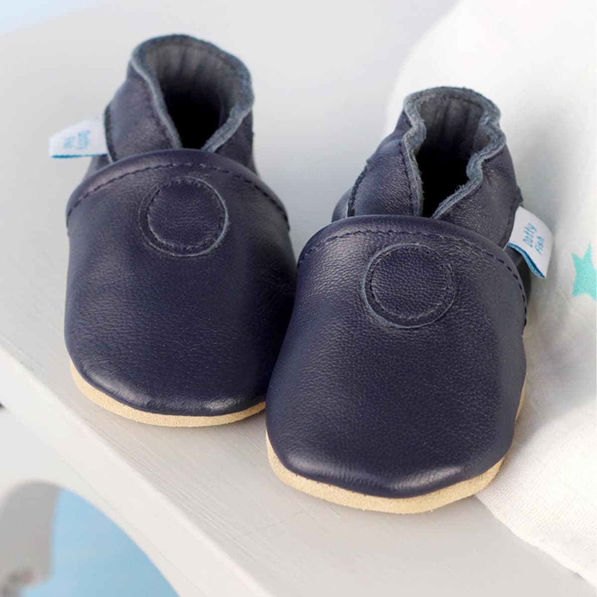 Dotty Fish Soft Sole Leather Baby & Toddler Shoes – Barefoot, Non-Slip, Lightweight & Flexible, Elasticated Ankles - Unisex Boys & Girls, UK Brand, Podiatry Approved — view 3