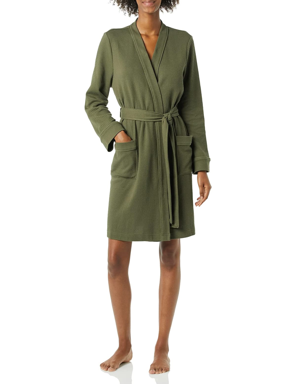 Amazon Essentials Women's Lightweight Waffle Mid-Length Dressing Gown (Available in Plus Size) — view 14
