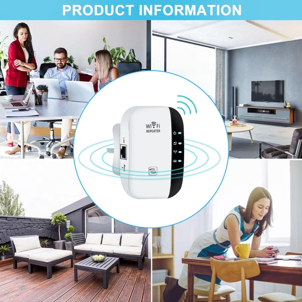 2026 Newest WiFi Booster, WiFi Extender, WiFi Repeater, Covers Up to 5500 Sq.ft and 50 Devices, Internet Booster - with Ethernet Port, Quick Setup, Home Wireless Signal Booste-White — view 5