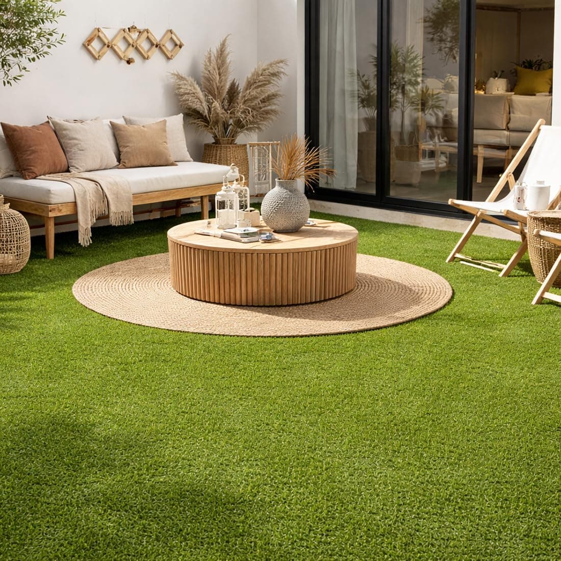 Acomoda Textil – Césped Artificial Alta Densidad 20mm para Interior Exterior. Rollo Hierba Sintética con Orificios Drenaje y Fácil Instalación para Jardín, Terraza, (Altura 20mm, 1x5m) — view 5