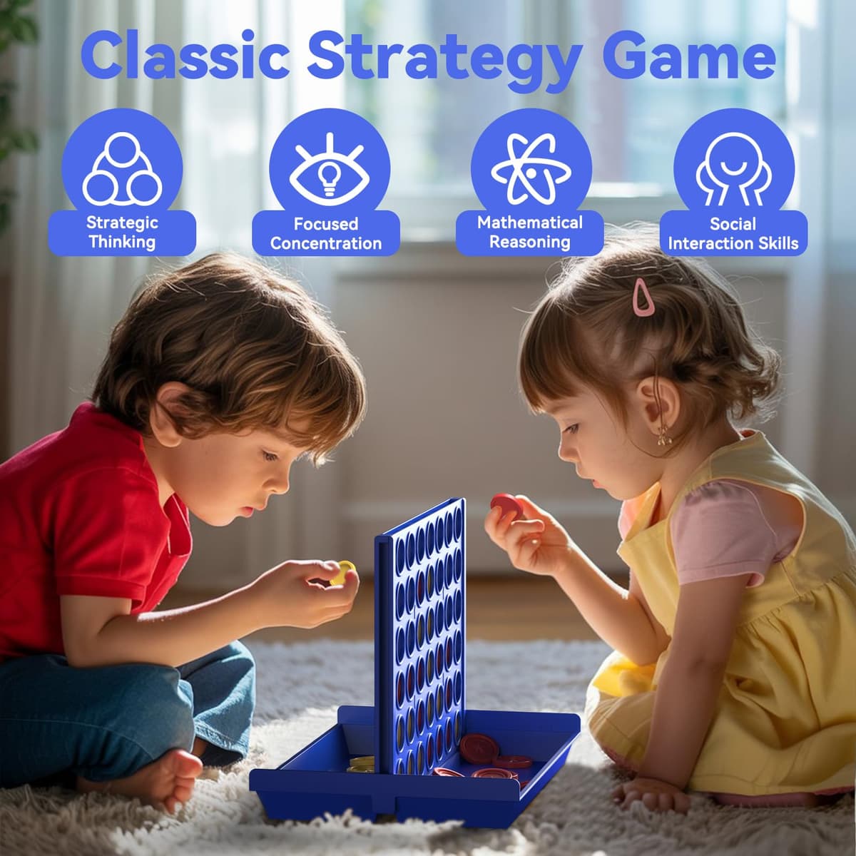 Pup Go Standard Size 4 in a Row Board Game for Kids Ages 3+, Ideal for Boys and Girls, Funny Educational Family Toy, 2 Player Strategy Game with 6 Spare Discs, Foldable Design — view 8