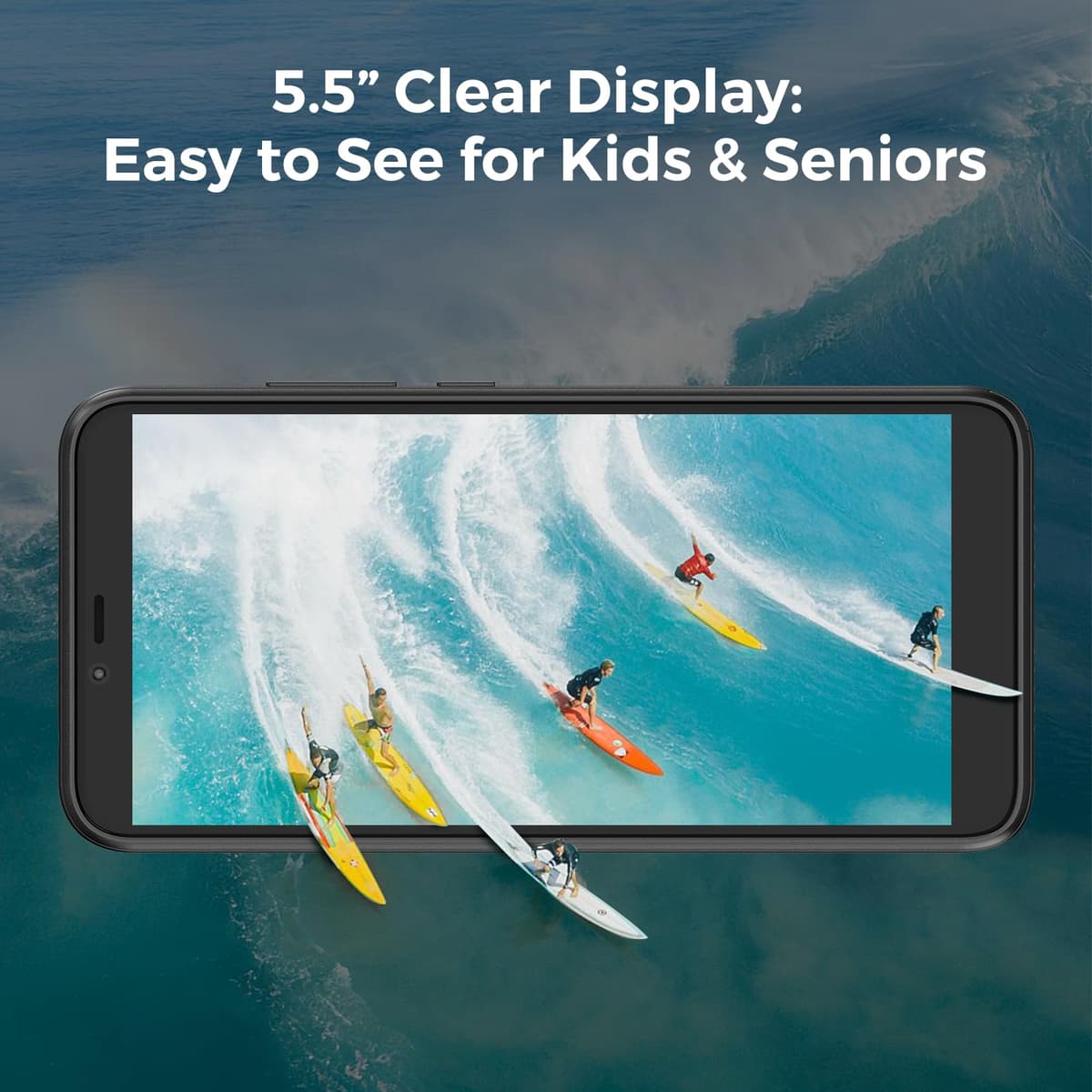 New Unlocked 4G Smartphone Android 13 Go Edition - 5.5" Display, 2GB+16GB Storage, 2000mAh Battery, 2MP Main + 0.3MP Auxiliary Camera, Dual SIM, 3.5mm Headphone Jack — view 4
