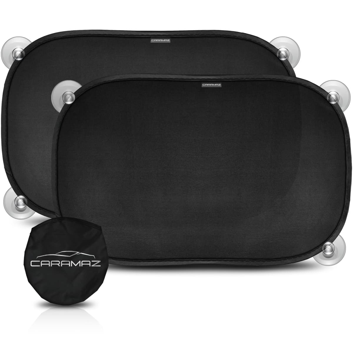 Car Window Shades for Baby with Certified UV Protection - Optimal Darkness with Suction Cups in Universal Size 51 x 31 cm - Black Design - Pack of 2
