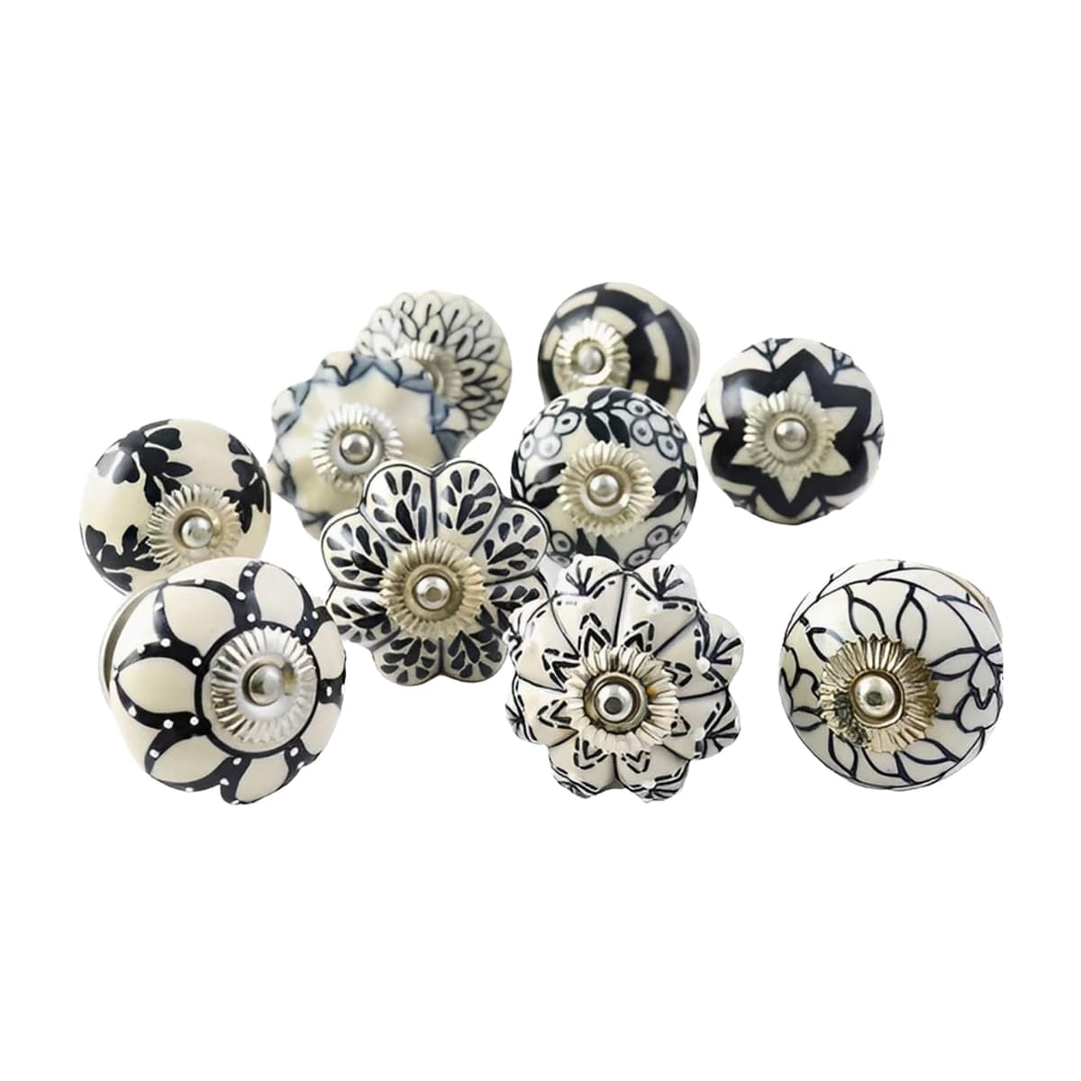 Ajuny Vintage Juego de 20 Pomos de Cerámica Blanca para Cómoda Cajón Armario Cocina Moderna Baño y Dormitorio Tiradores Decorativos Hechos a Mano — view 40