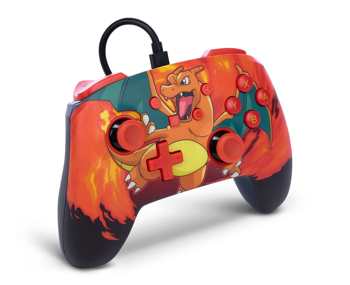 PowerA Enhanced Wired Controller for Nintendo Switch and Oled Model, Advance Gaming Buttons, 3.5mm Stereo Jack and Anti-Friction Rings, Officially Licensed: Pokémon: Charizard Vortex — view 3