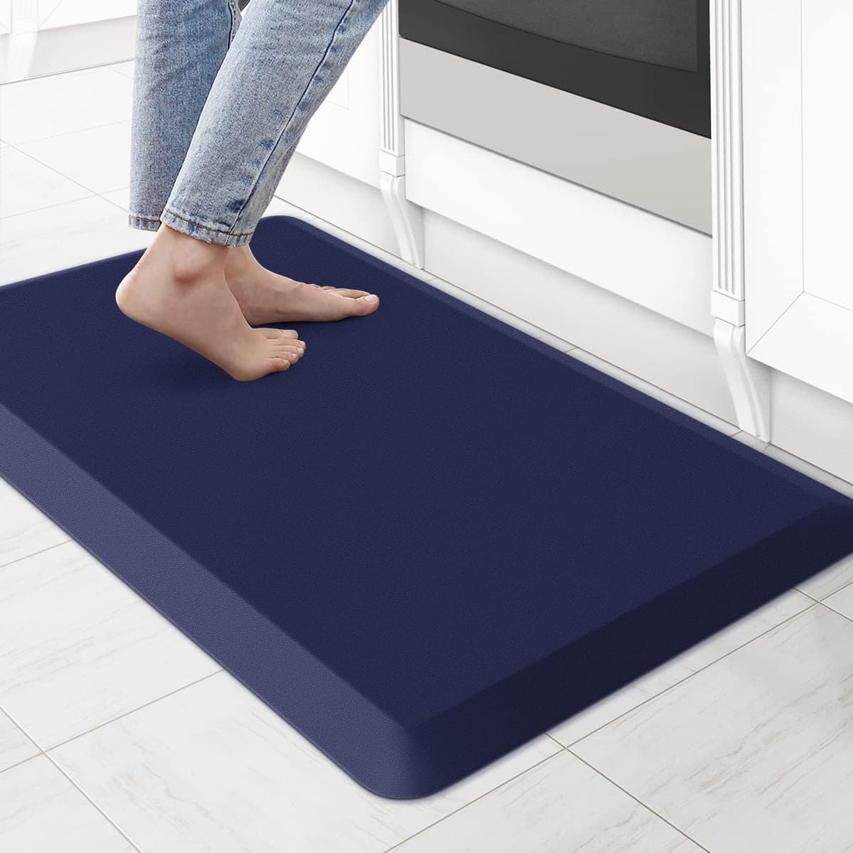 KitchenClouds Kitchen Mat Cushioned Anti Fatigue Rug 17.3"x28" Water Resistant Non Slip Standing Desk Mat Comfort Floor Mats for Kitchen House Sink Office (Khaki) — view 45