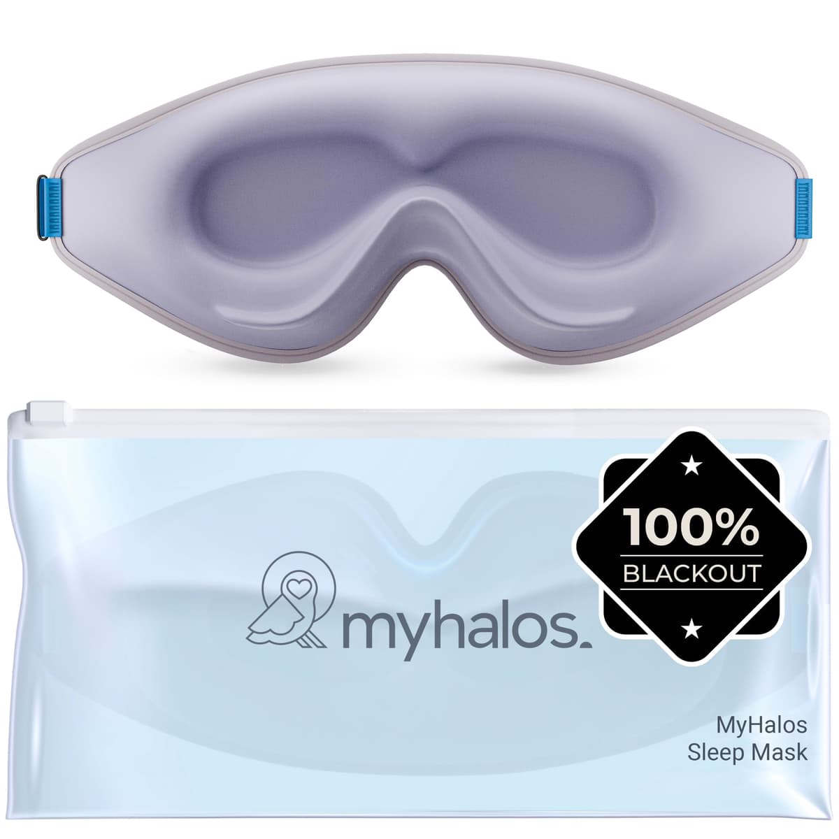 MyHalos® 100% Blackout Sleep Masks for Women & Men - Zero Eye Pressure Eye Mask for Sleeping -Our Halo Sleep Mask Includes a Storage Pouch- Black Eye Mask for Travel or Blindfold — view 13