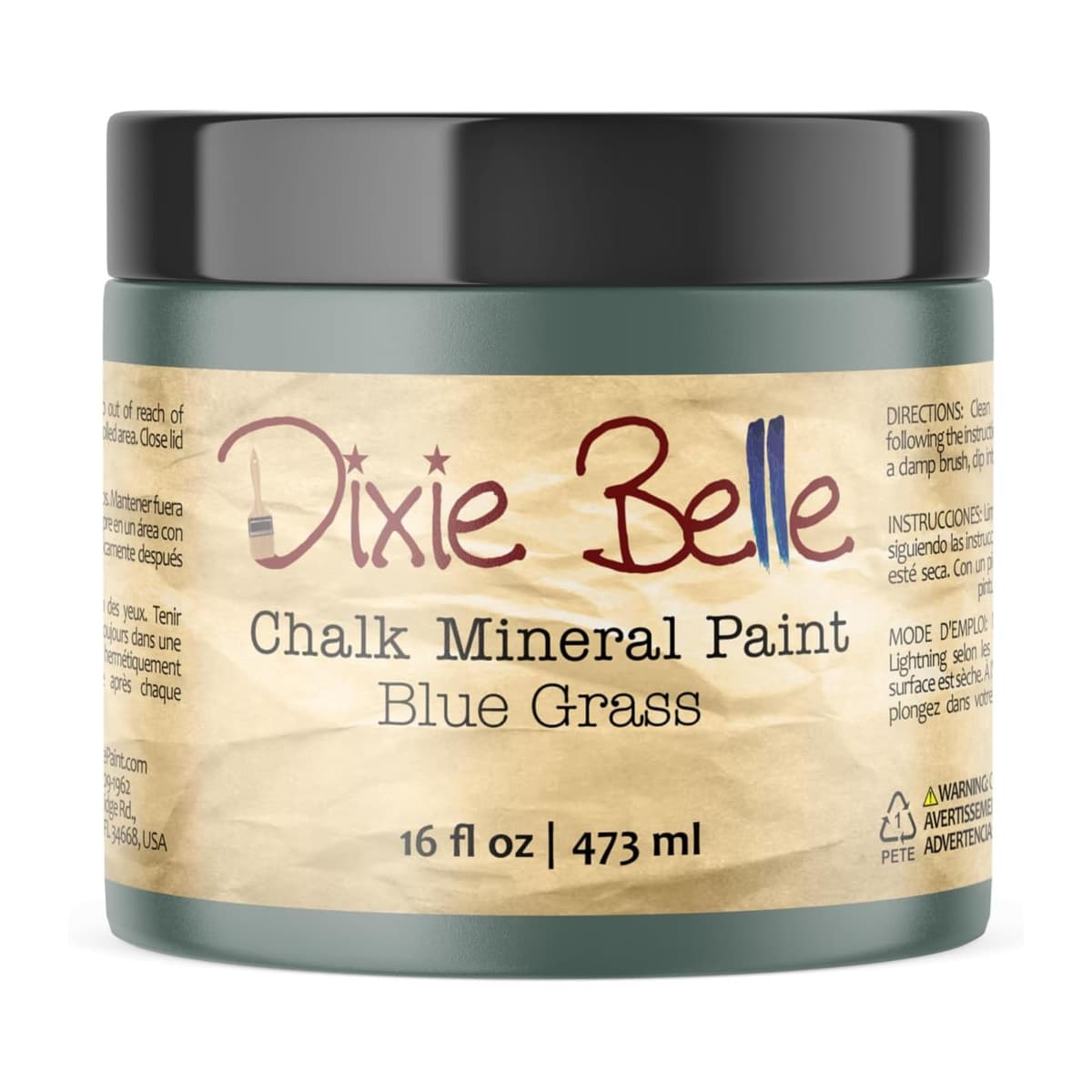 Dixie Belle Paint Company Chalk Finish Furniture Paint - Caviar (32oz) - Matte Black Chic Chalk Mineral DIY Furniture Paint — view 164