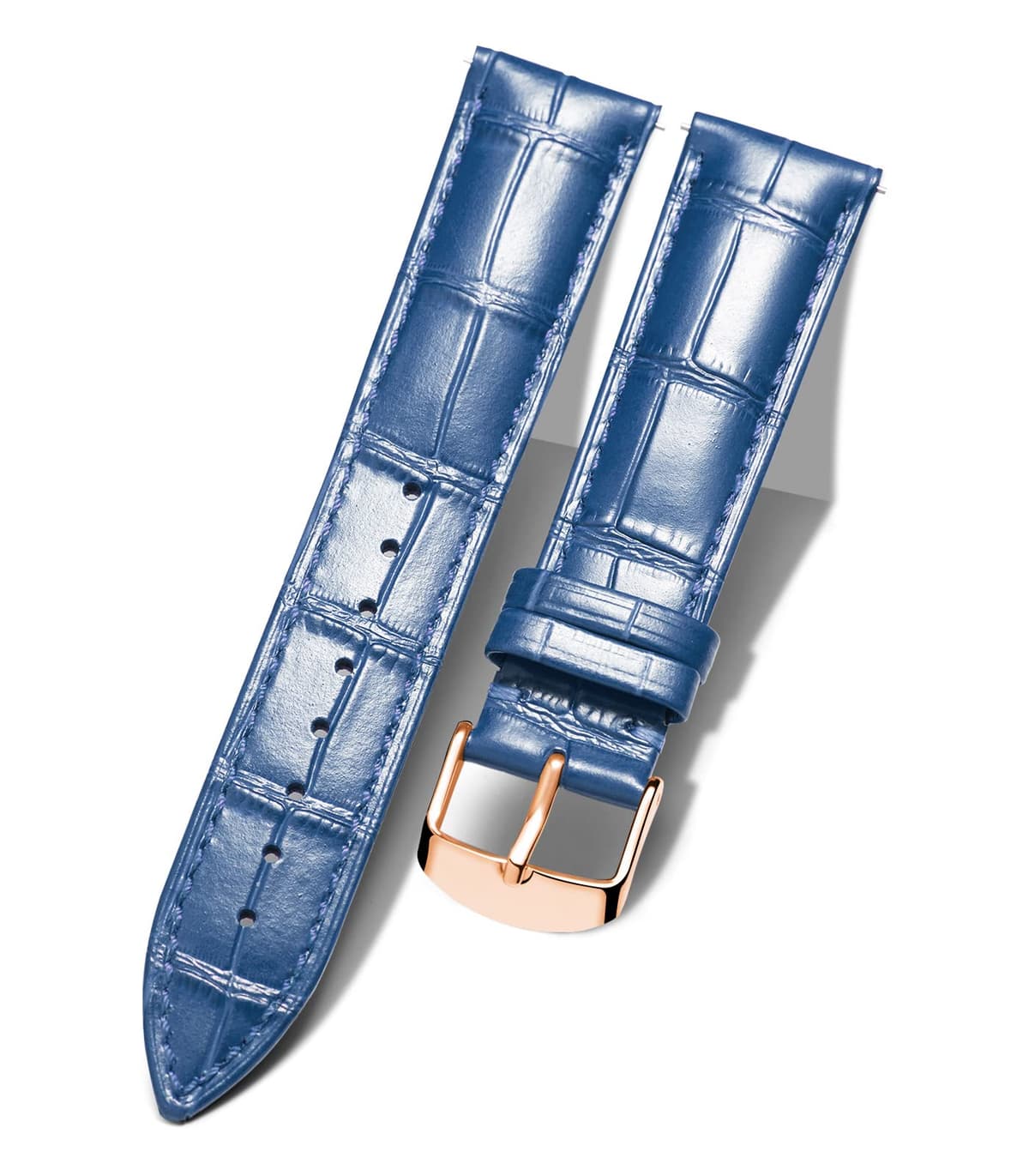 BINLUN Quick Release Leather Watch Straps Replacement Watch Bands Smart Watch Strap Crocodile Pattern in 10 Colors 13 Sizes with Silver/Gold/Rose-Gold Buckle for Men Women(10mm-24mm)