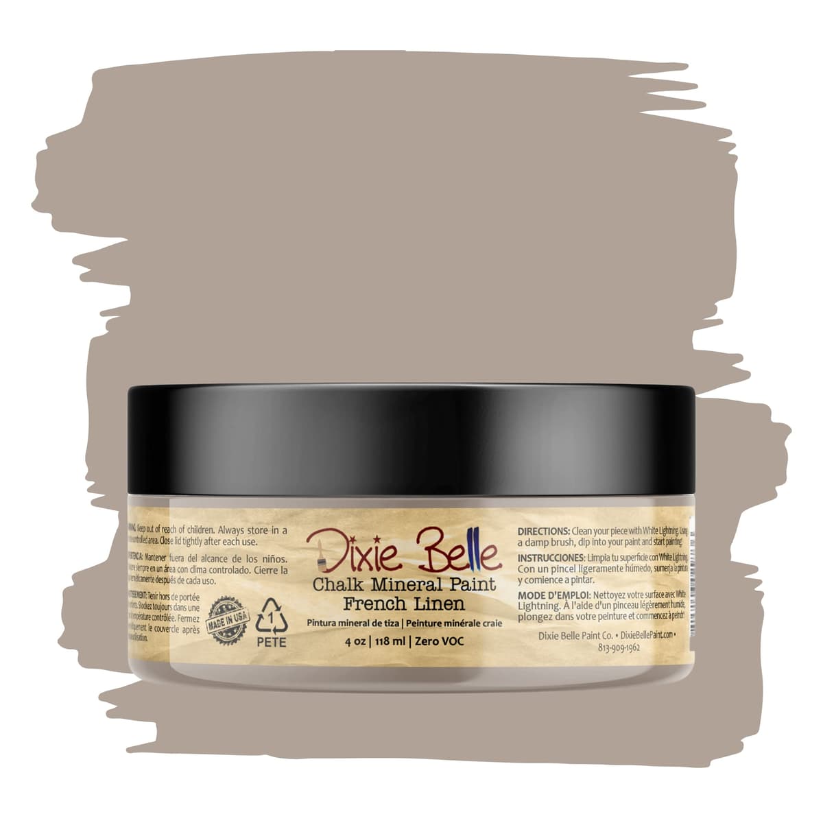 Dixie Belle Paint Company Chalk Finish Furniture Paint - Caviar (32oz) - Matte Black Chic Chalk Mineral DIY Furniture Paint — view 179
