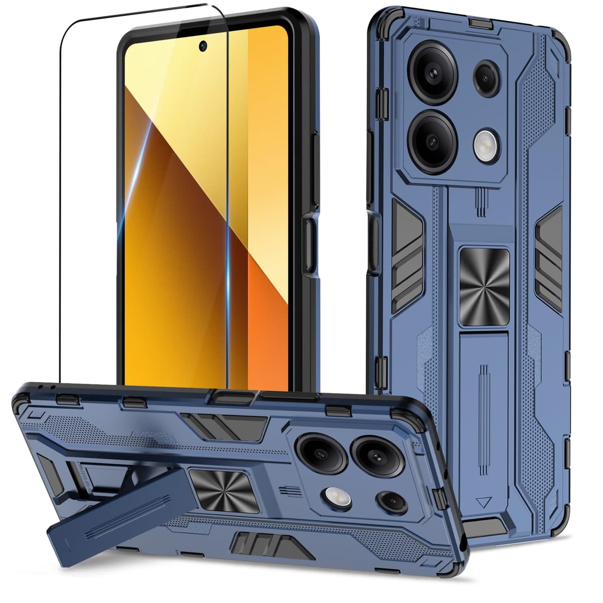 Funda para CMF Phone 2 Pro, Carcasa Antigolpes con Soporte anular metálico, Case Protectora de Grado Militar, Negro — view 1742