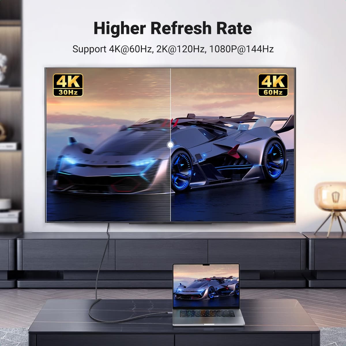 UGREEN USB C to HDMI Cable 4K@60Hz 1440P@120Hz 1080P@240Hz Type C Thunderbolt 5 4 3 HDMI 2.0 HDR Adapter Compatible with iPhone 17 16 15,MacBook Pro Air,Mac Mini,iMac,iPad,Galaxy S25 Ultra S24(2M) — view 3