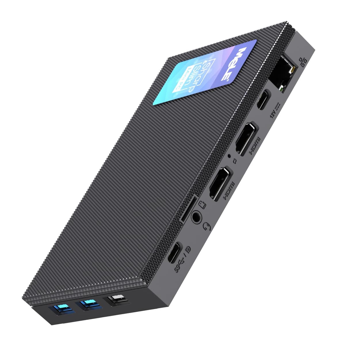 MeLE Quieter4C Mini PC sin Ventilador 16GB DDR4 512GB ROM Micro PC Twin Lake N150(hasta 3.6GHz) USB-C 2 X HDMI 4K Triple Pantalla Ordenadores de sobremesa pequeño con Montaje VESA para casa/Oficina