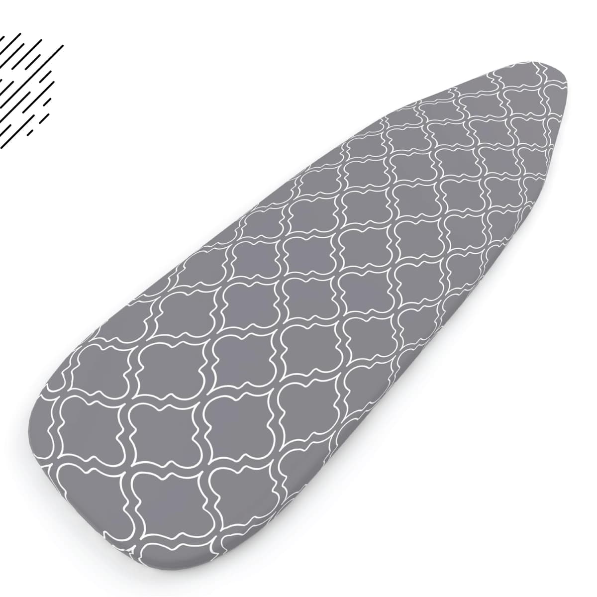 Encasa XO Ironing Board Covers and pad 125x46 cm- Thick 3mm Felt Padding, Drawstring Tightening & Lock, Heat Reflective, Scorch & Stain Resistant, for Wide Ironing Board - Grey Tiles — view 5