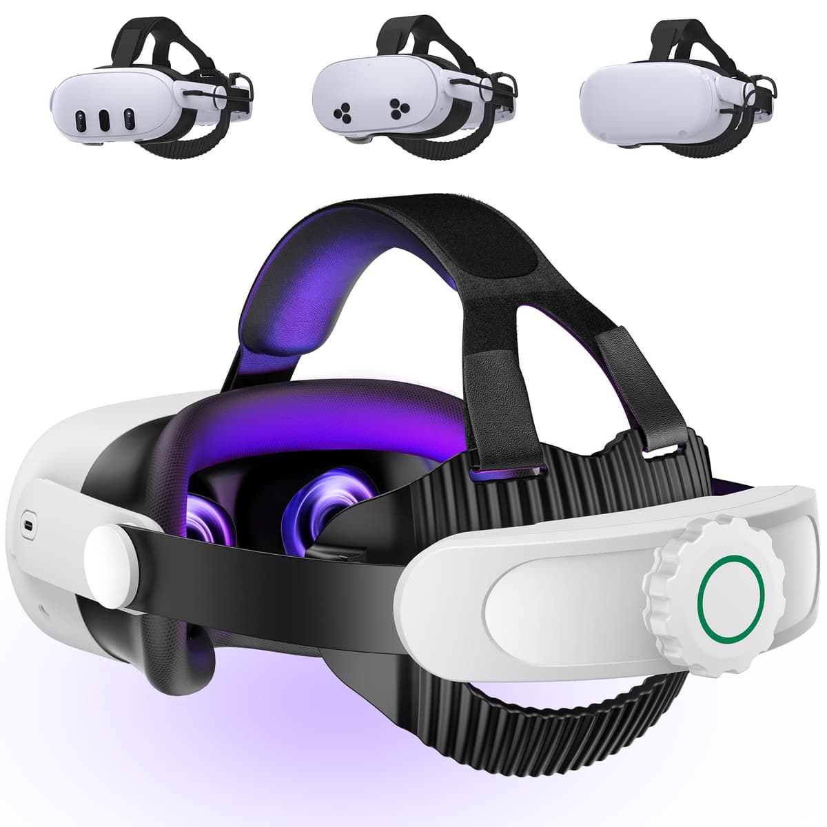 HELLCOOL Correa de Cabeza Cómoda para Meta Quest 3S/3/2 – Soporte VR Ergonómico con Función Plegable de 45° y Rueda de Ajuste – Accesorio Ligero para Sesiones Largas sin Puntos de Presión