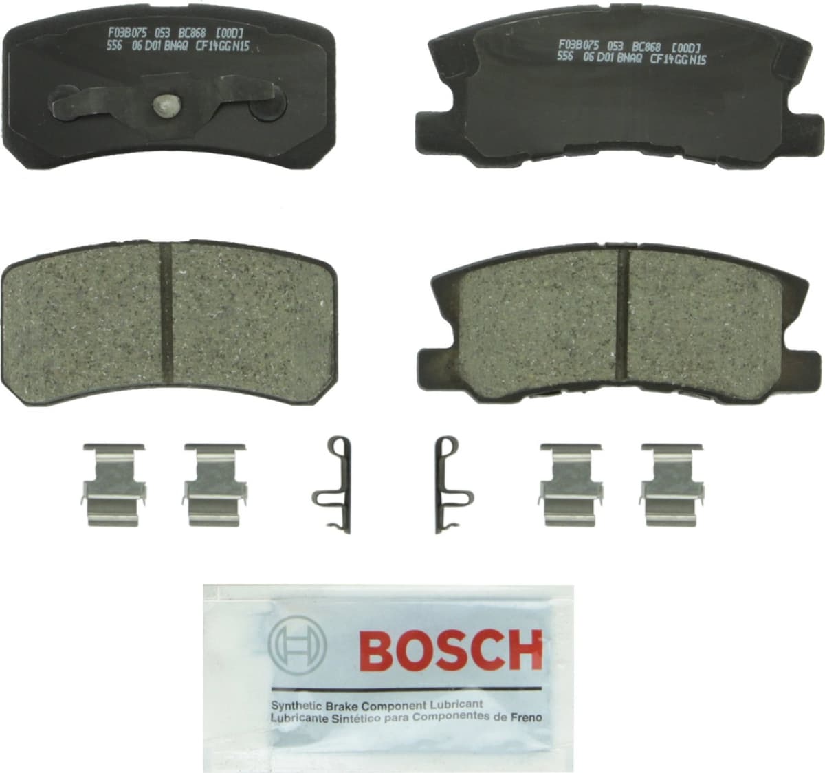 Bosch BC914 QuietCast Premium Ceramic Disc Brake Pad Set For: Acura ILX; Honda Accord, Civic, CR-V, Element, Fit, Front — view 281