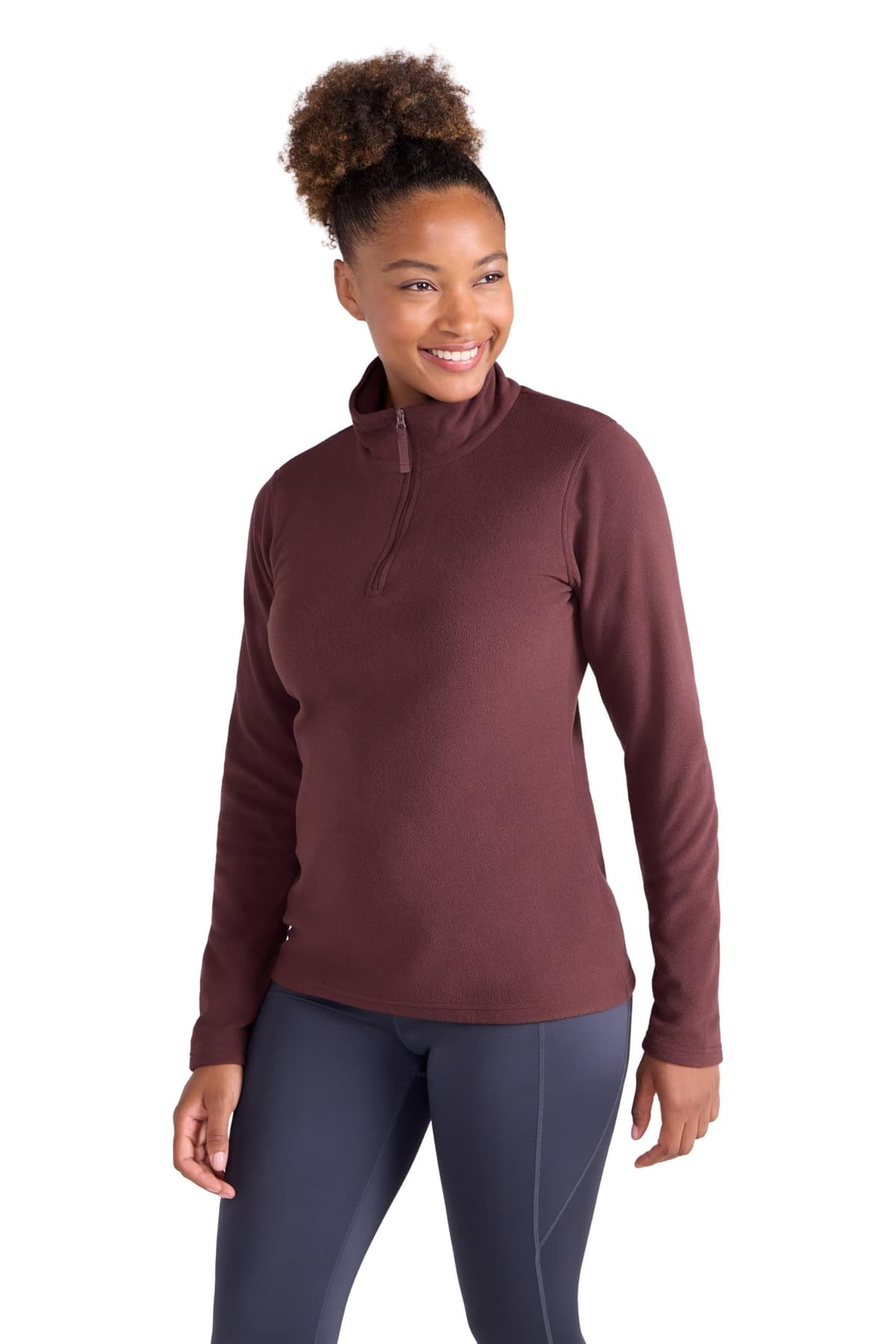 Mountain Warehouse Camber Half Zip Women's Fleece - Lightweight, Warm & Cosy Half Zip Sweatshirt - Best for Spring Summer, Camping, Outdoors, Travelling & Hiking